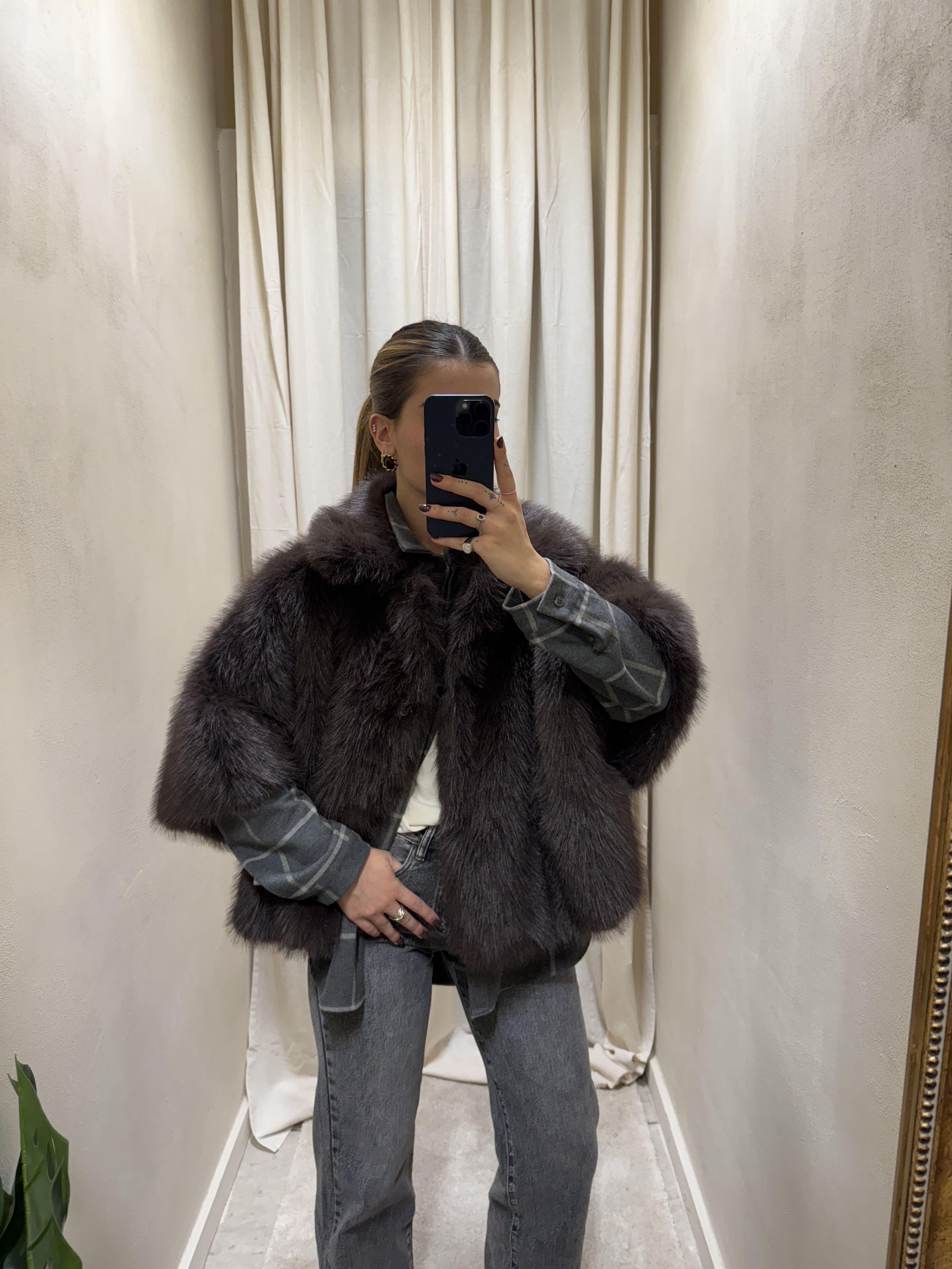 Cappa in eco pelliccia pelo lungo Please