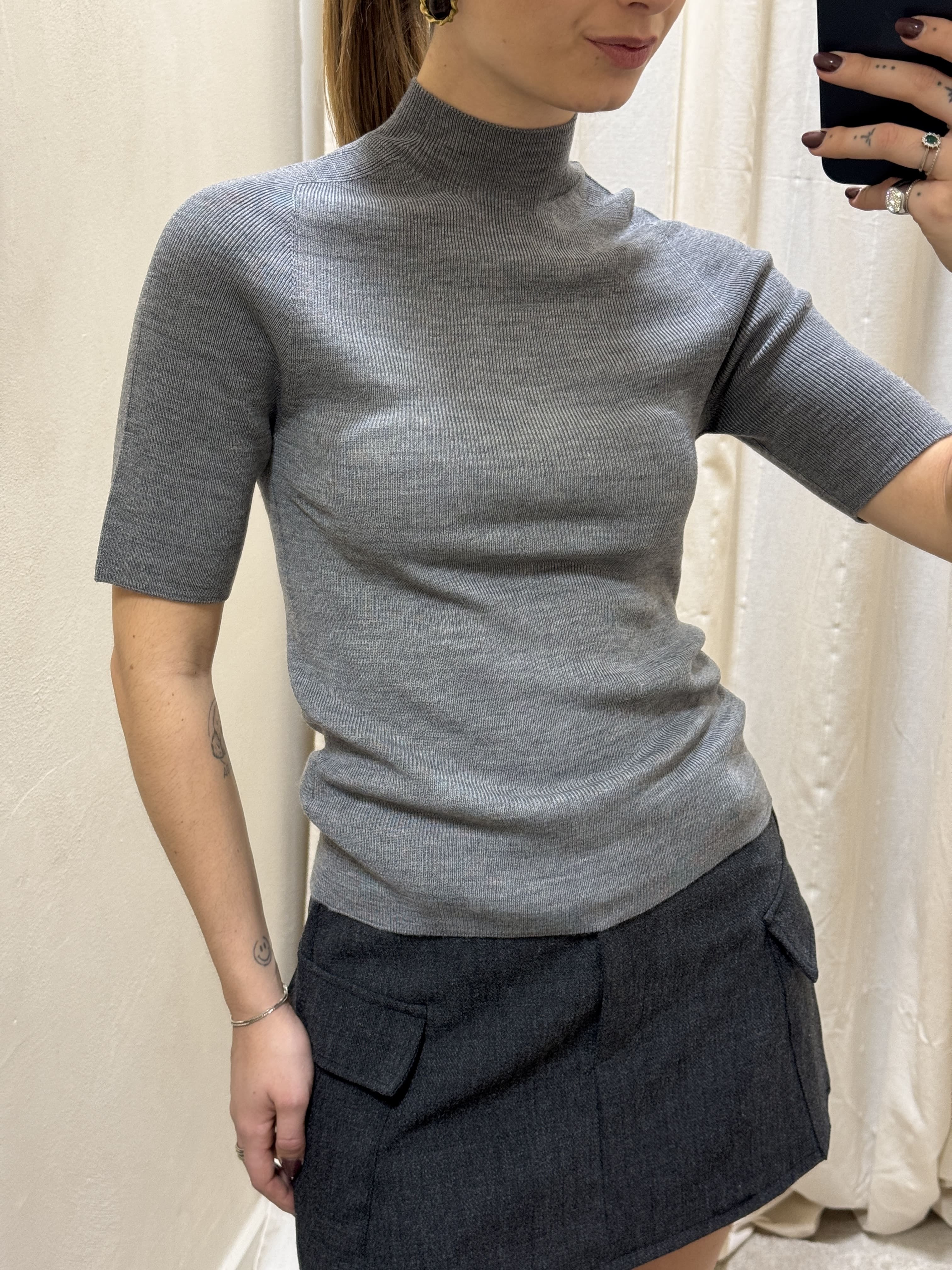 Maglia cratere mezza manica 100% lana merino  HaveOne