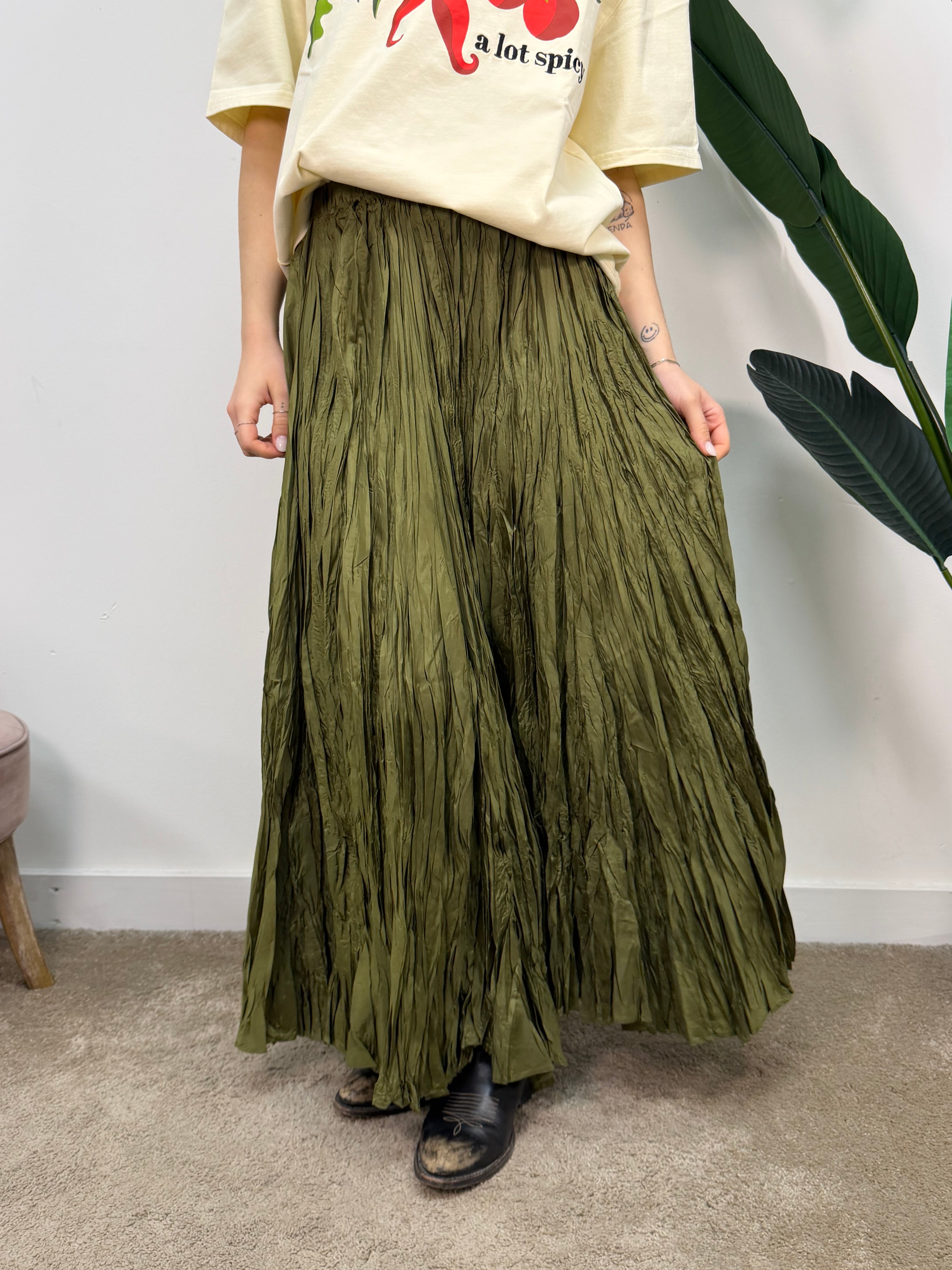 Gonna lunga raso stropicciato MyD