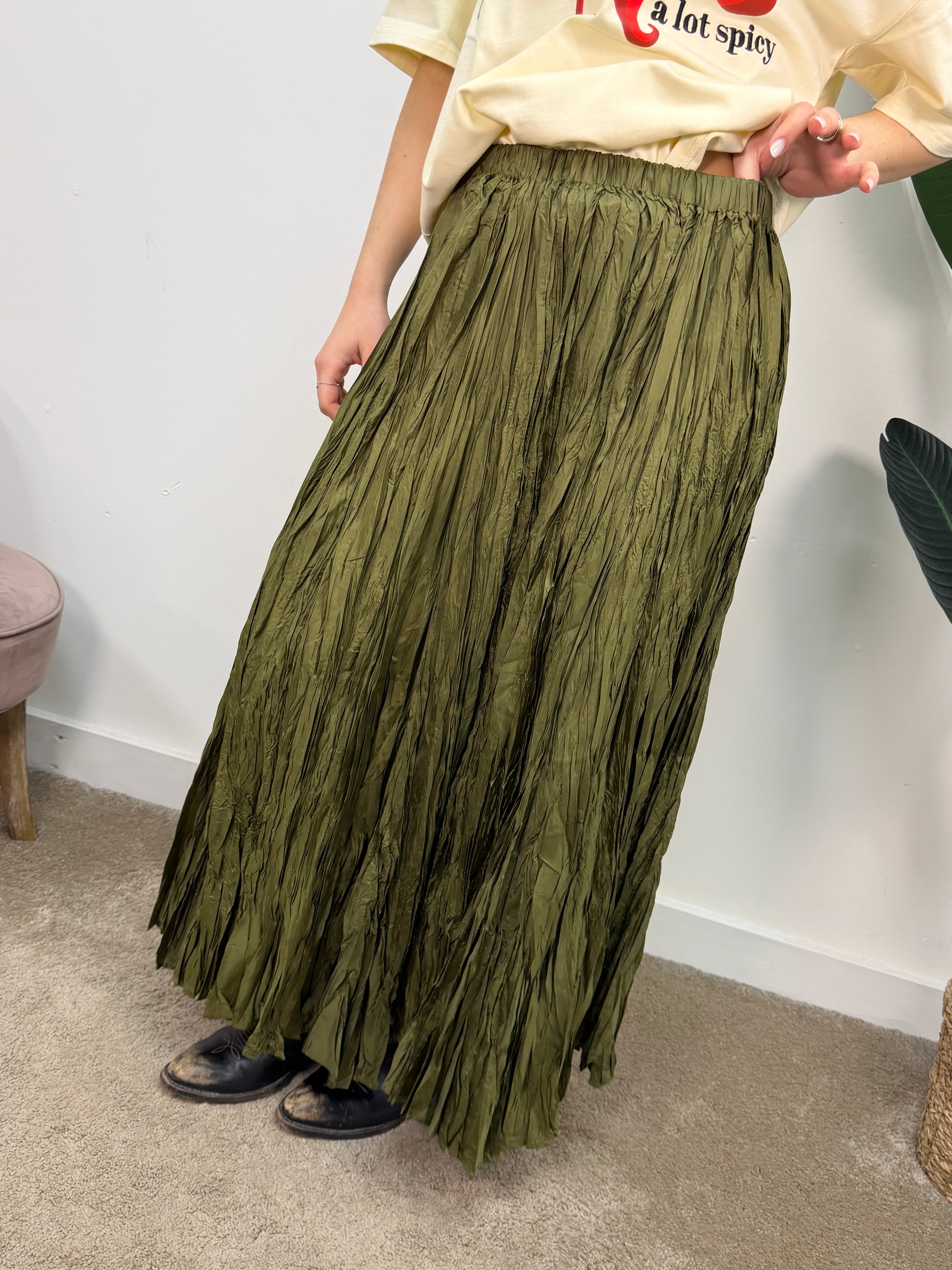 Gonna lunga raso stropicciato MyD