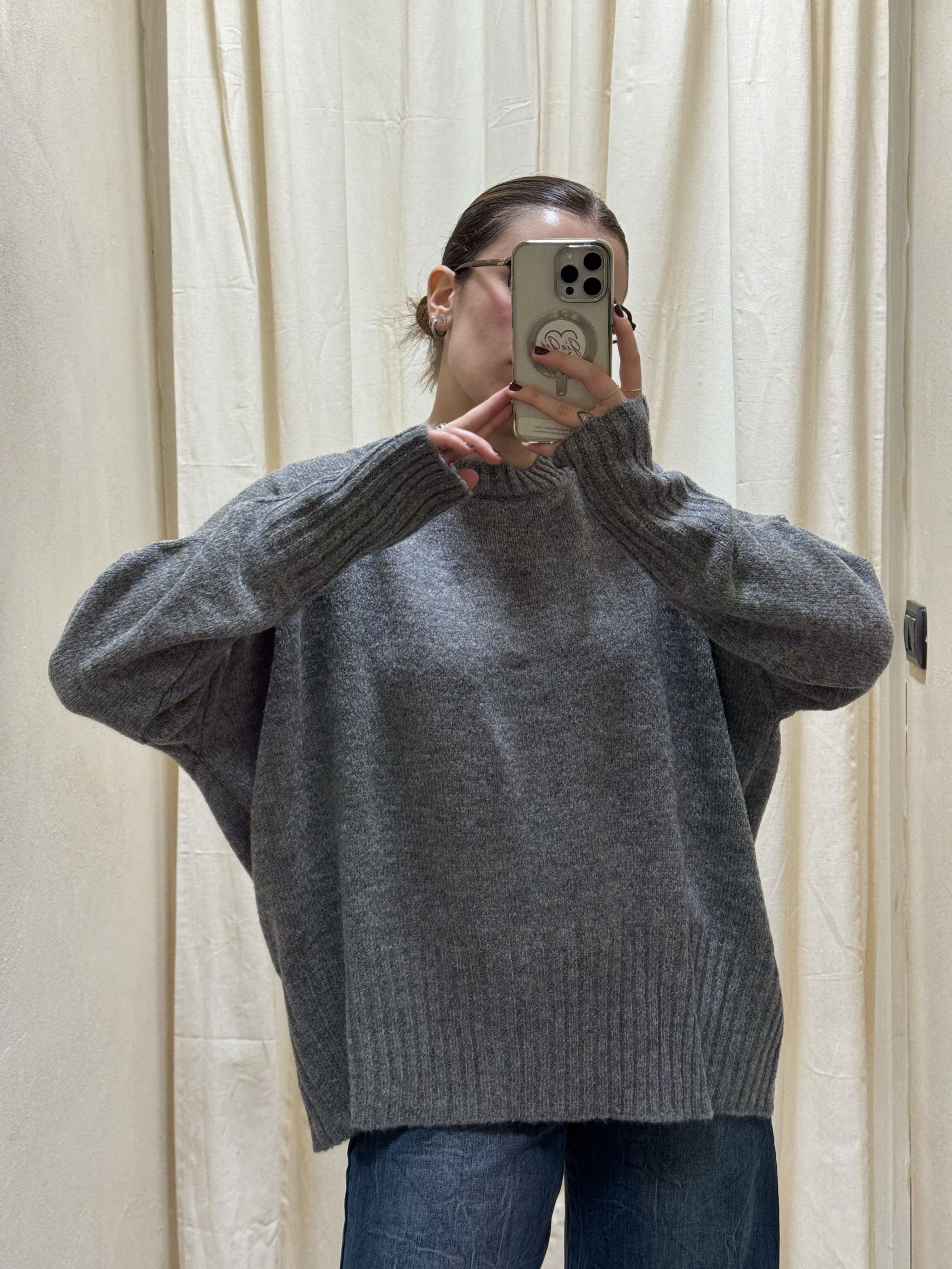 Maglione girocollo over Tensione In