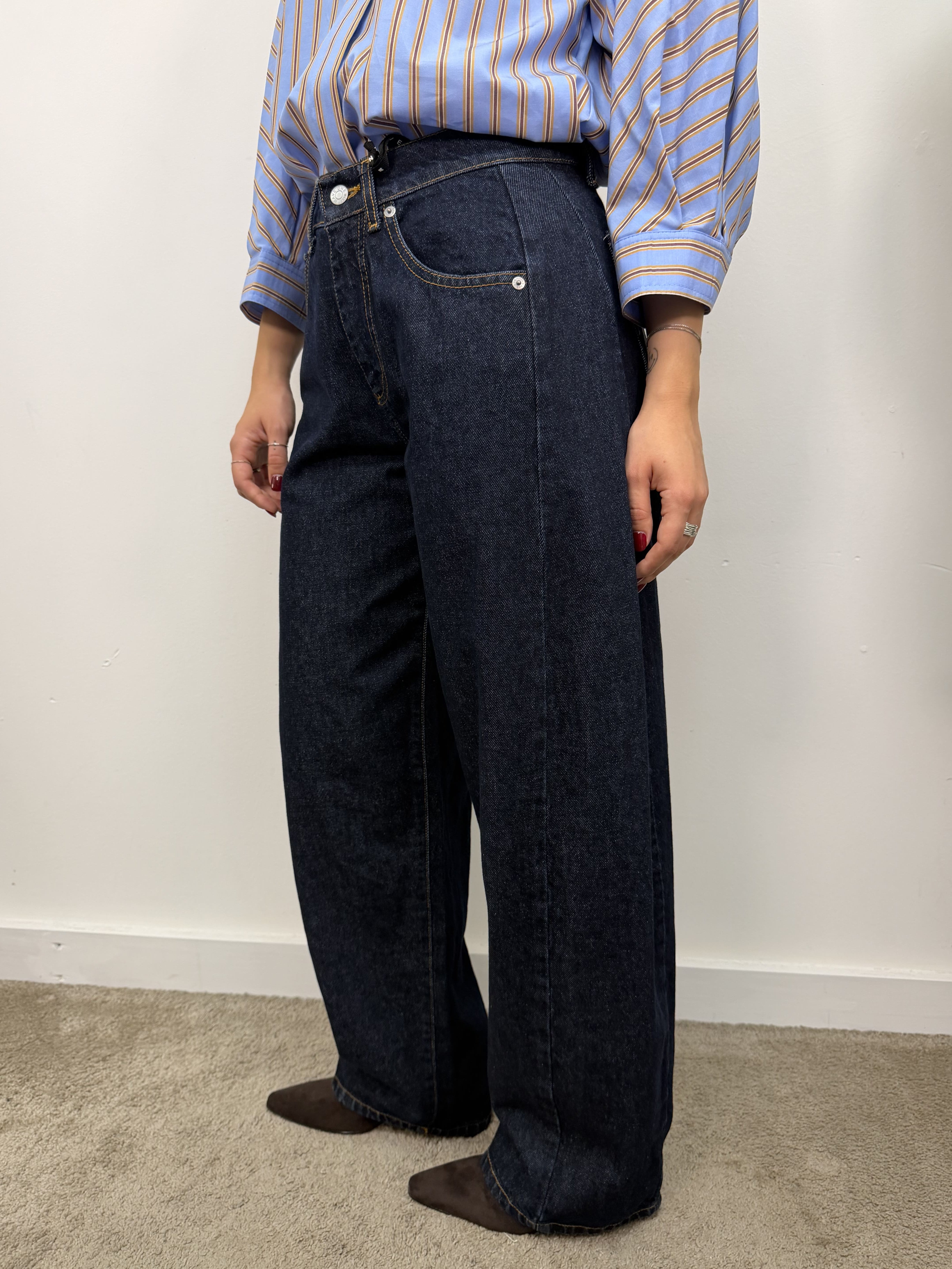 Jeans Lucy barrel denim scuro HaveOne