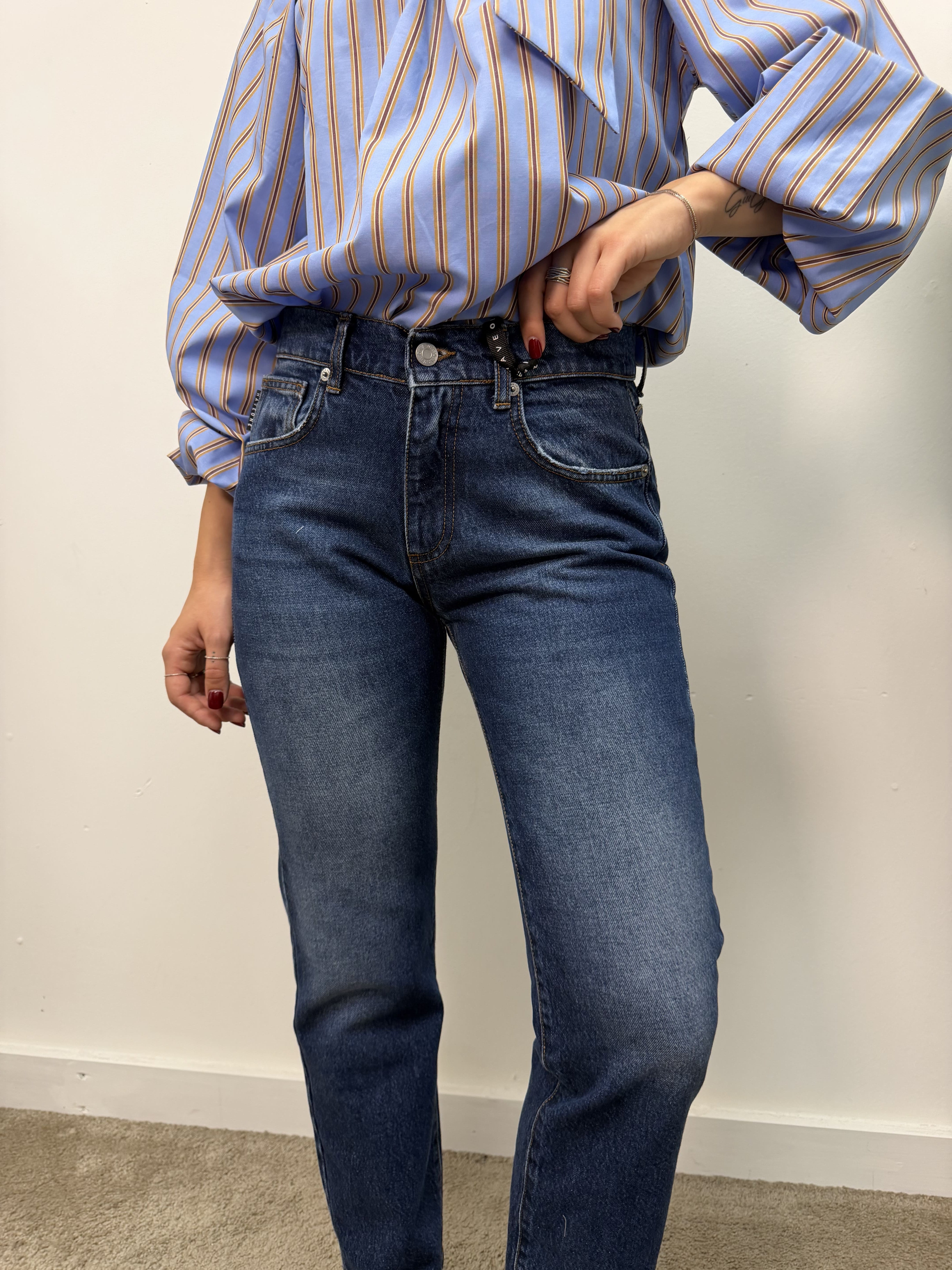 Jeans Lily sigaretta denim scuro HaveOne