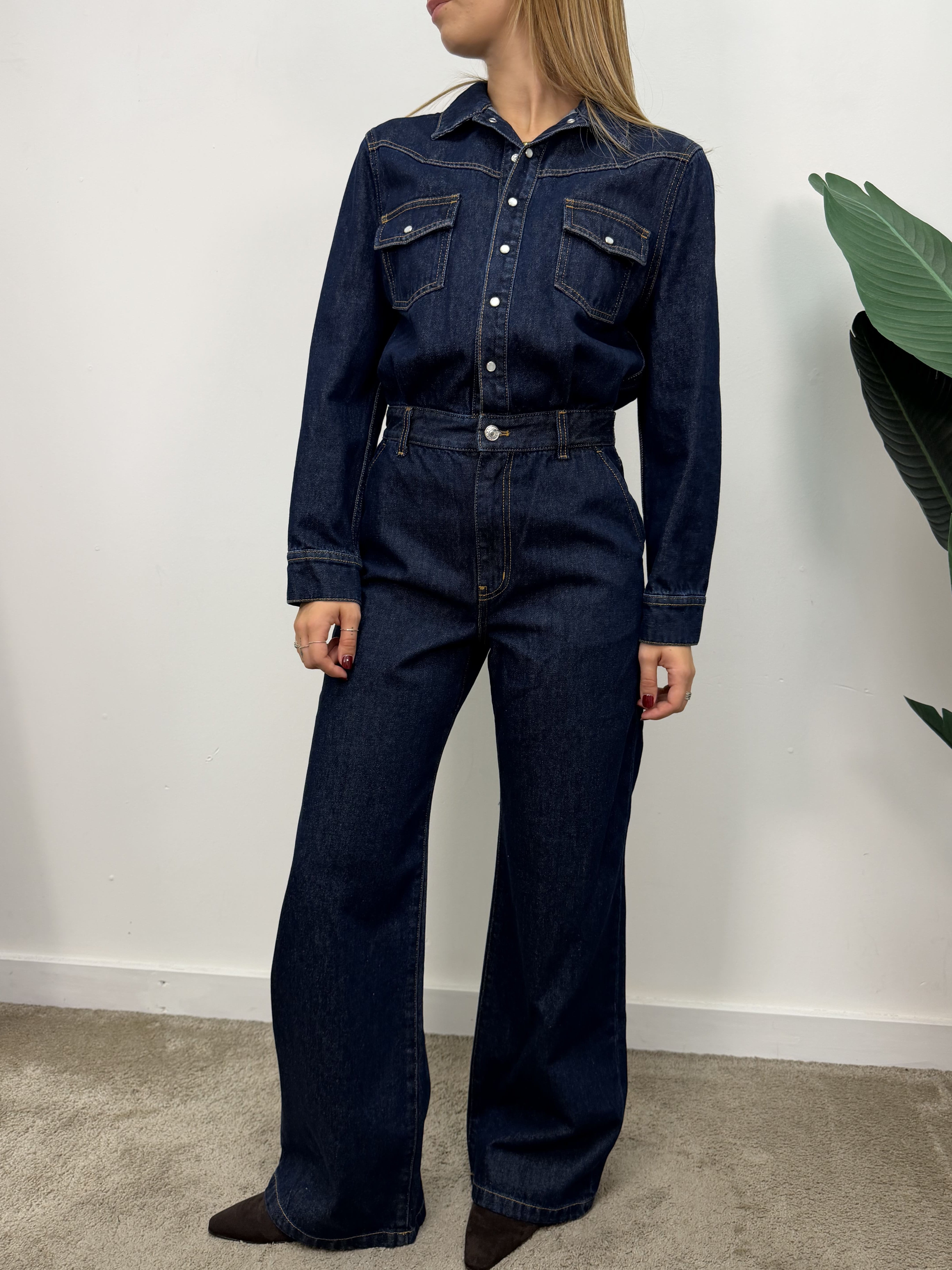 Tuta Sole in denim scuro VICOLO