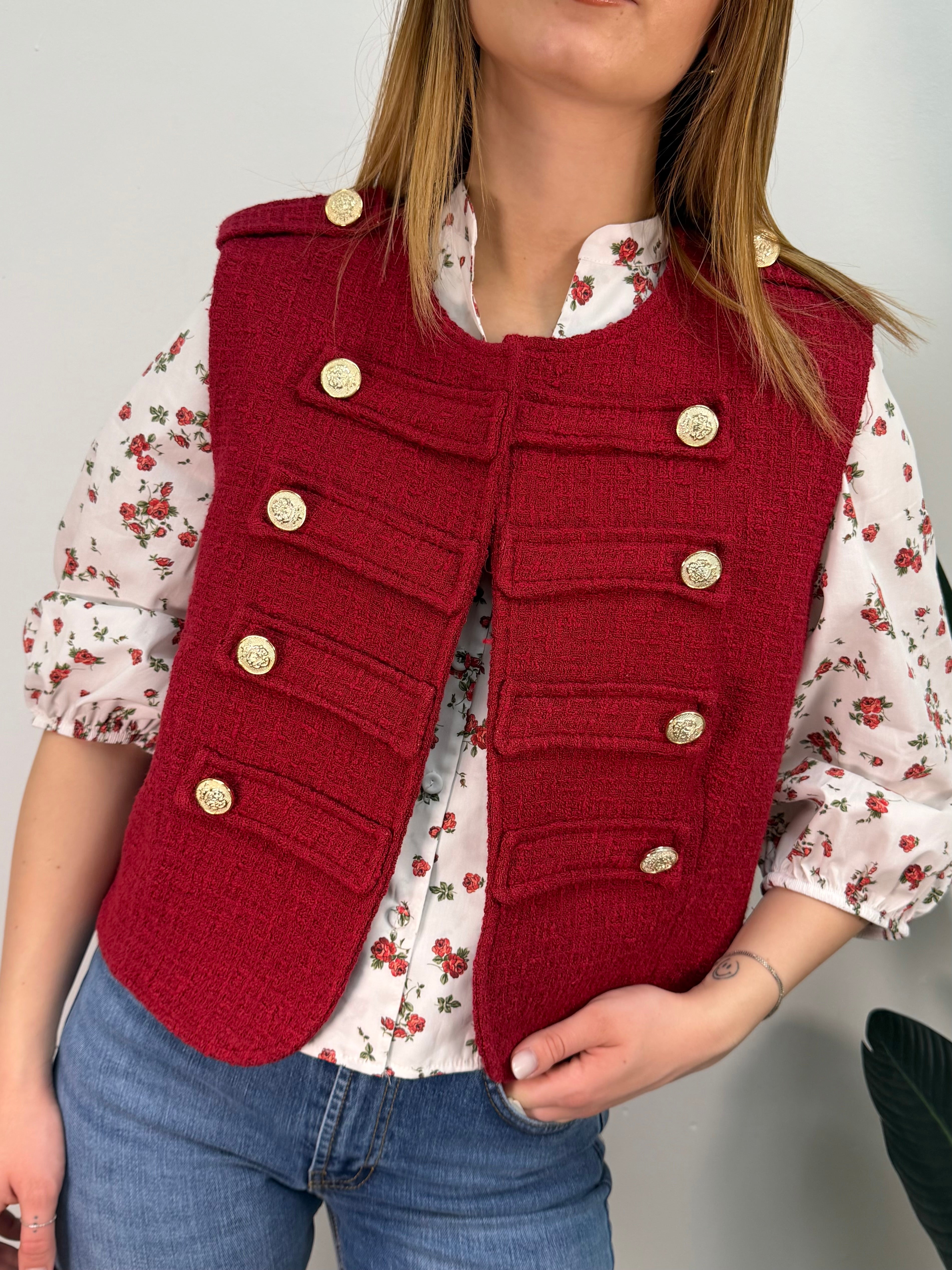 Gilet napoleonico con bottoni oro Tensione In