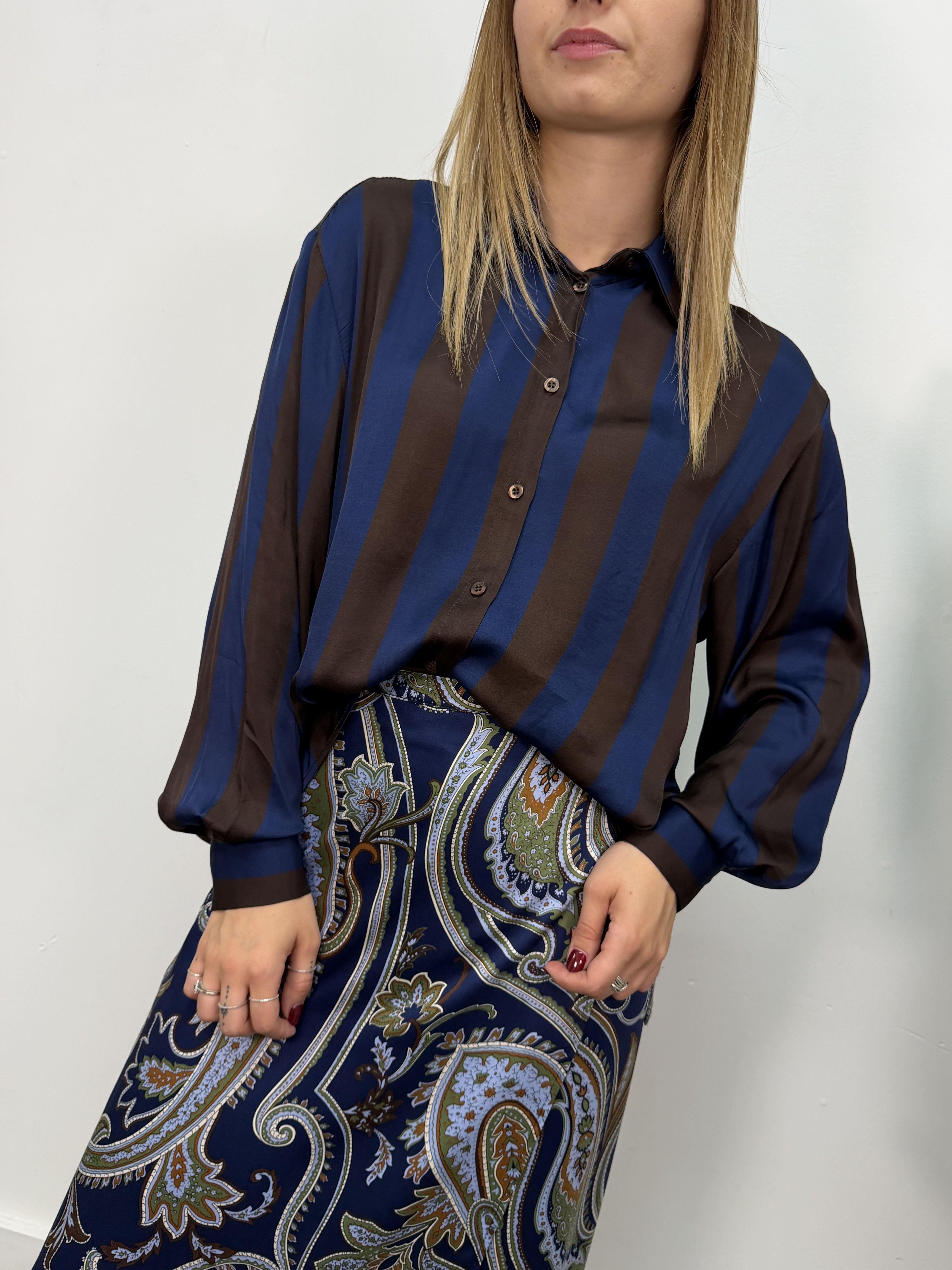 Camicia rigata in viscosa MyD