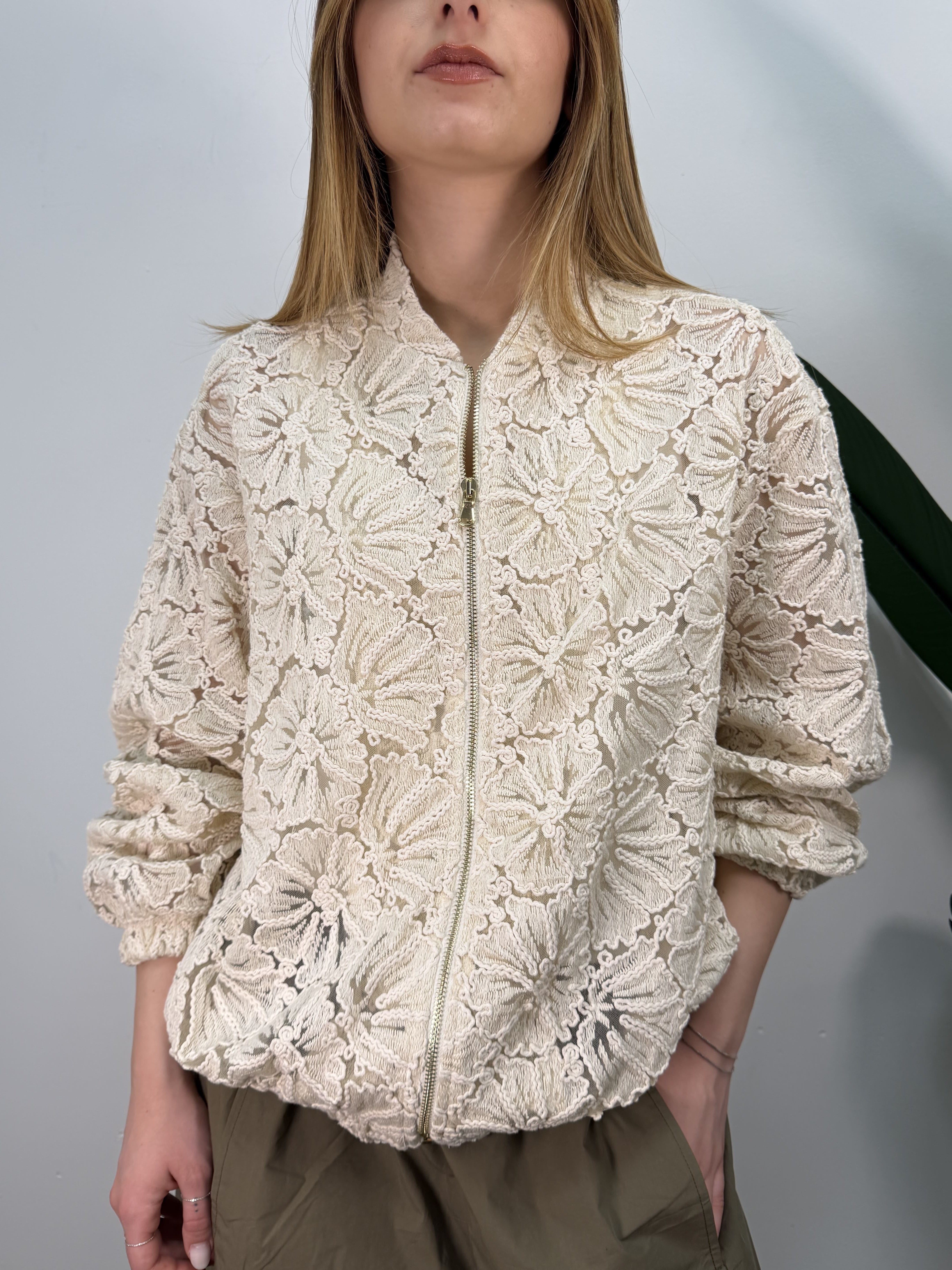 Bomber in pizzo macramè MyD