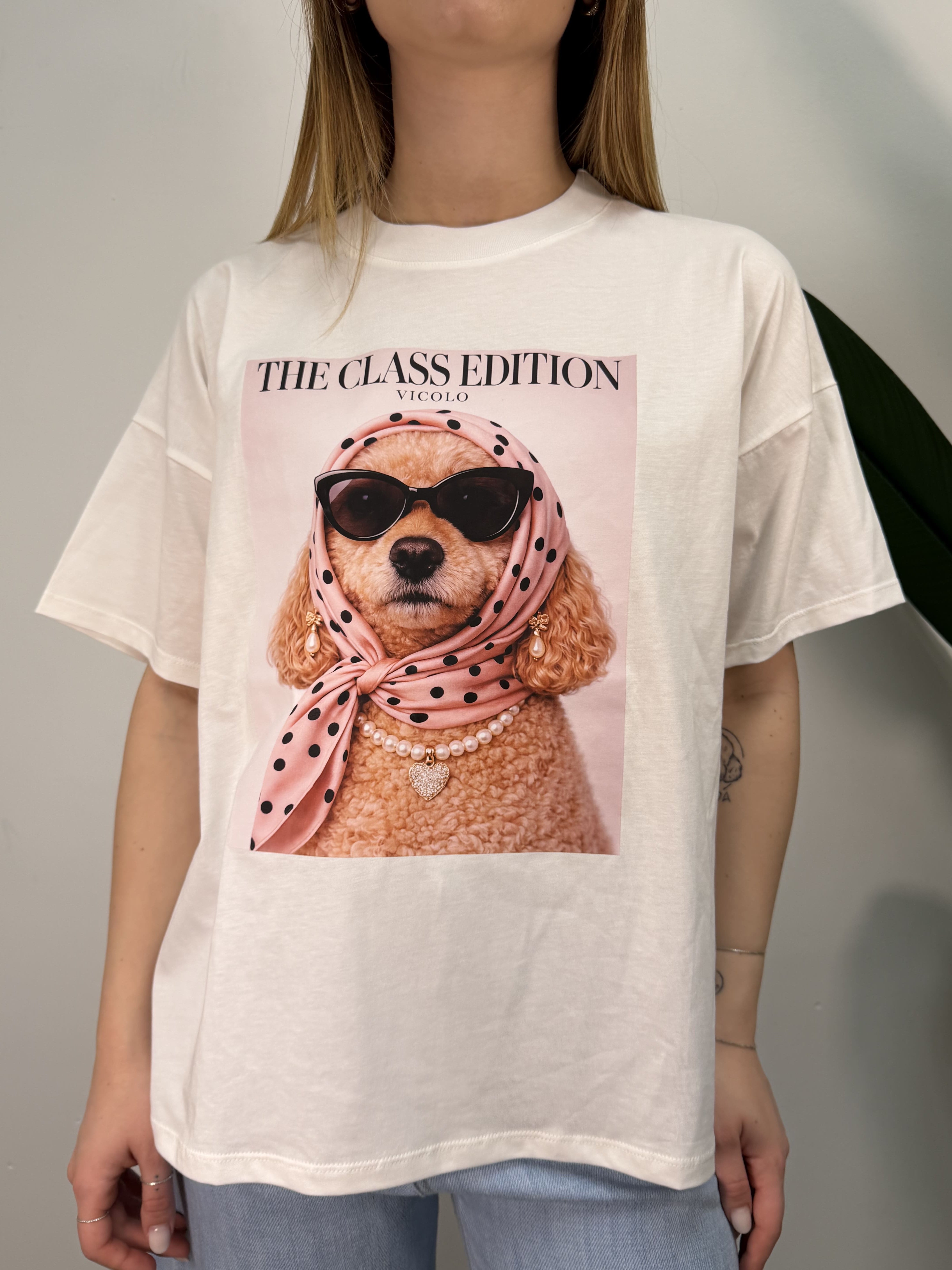 T-shirt manica corta stampa barboncino VICOLO