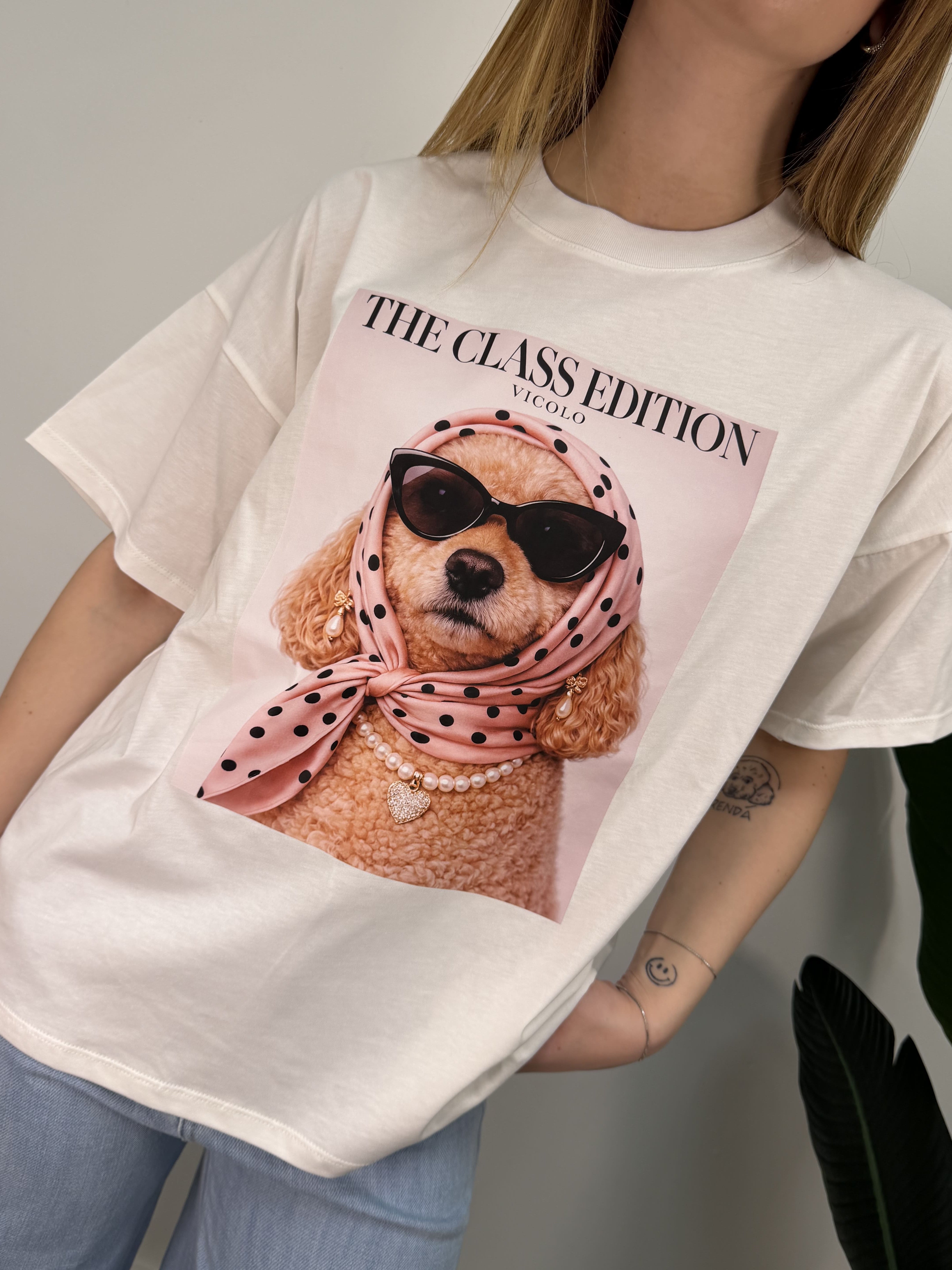 T-shirt manica corta stampa barboncino VICOLO