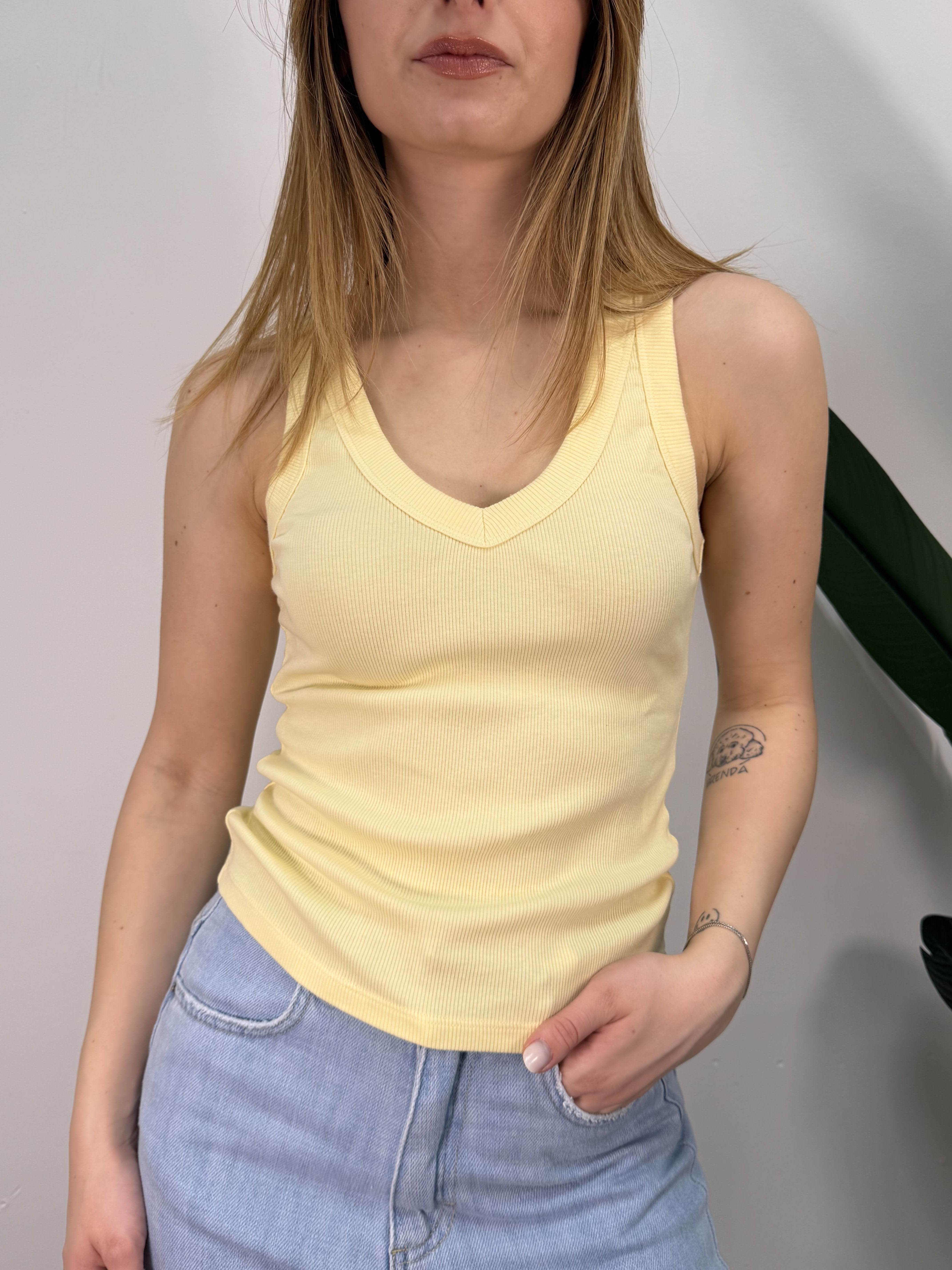 Canotta a costine in cotone VICOLO