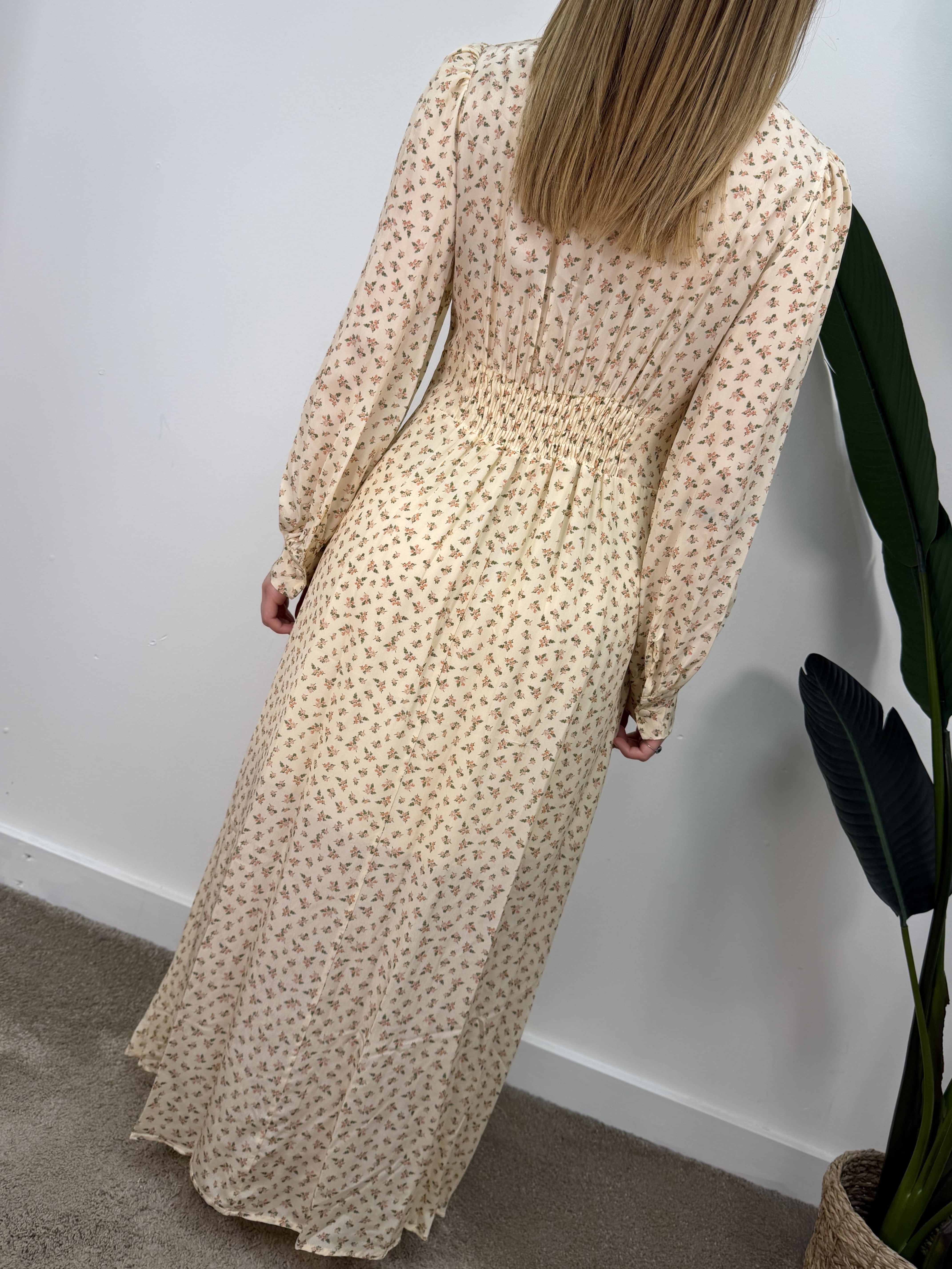 Abito lungo in viscosa stampa provenzale Tensione In