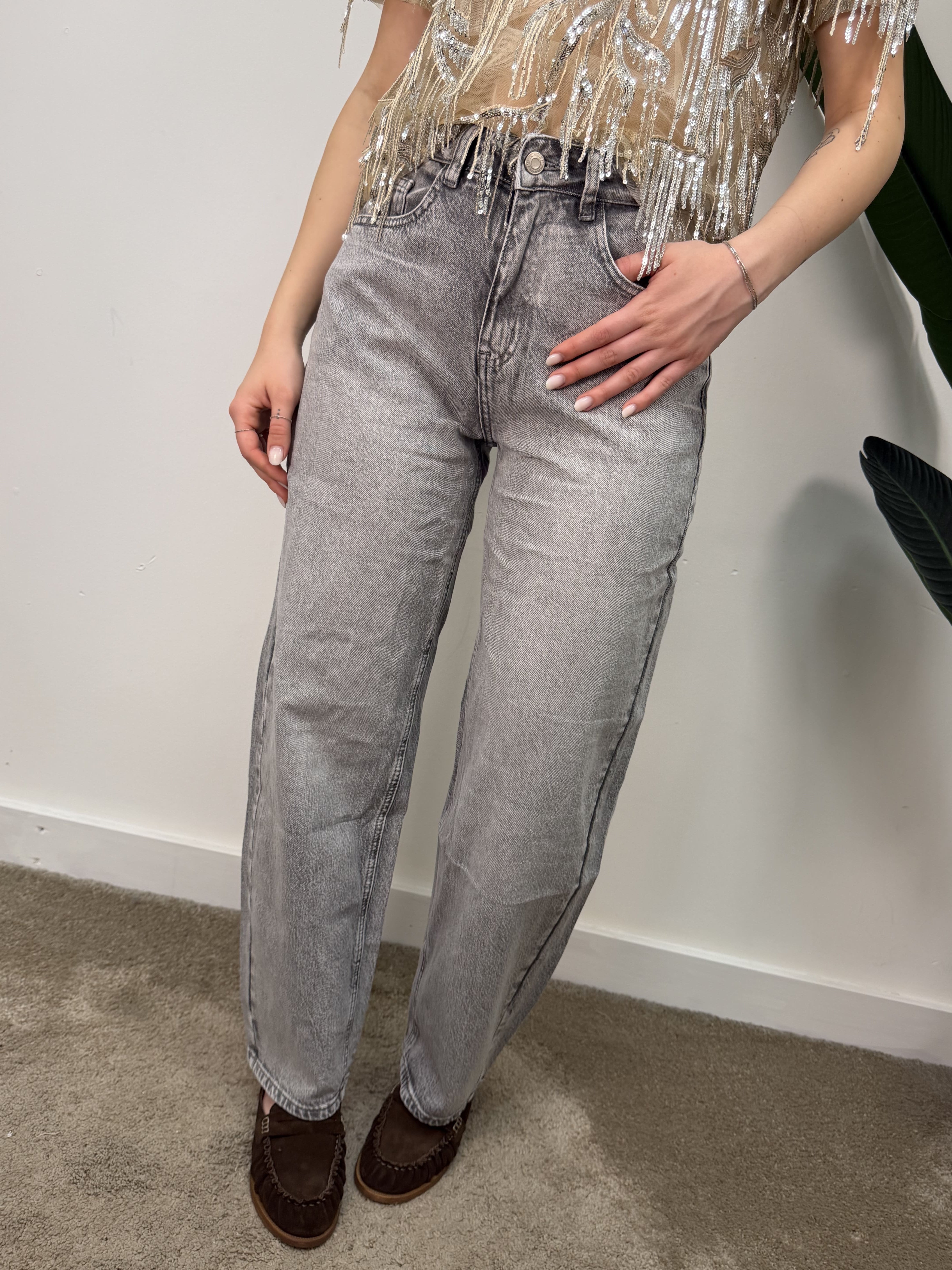 Jeans balloon grigio MyD