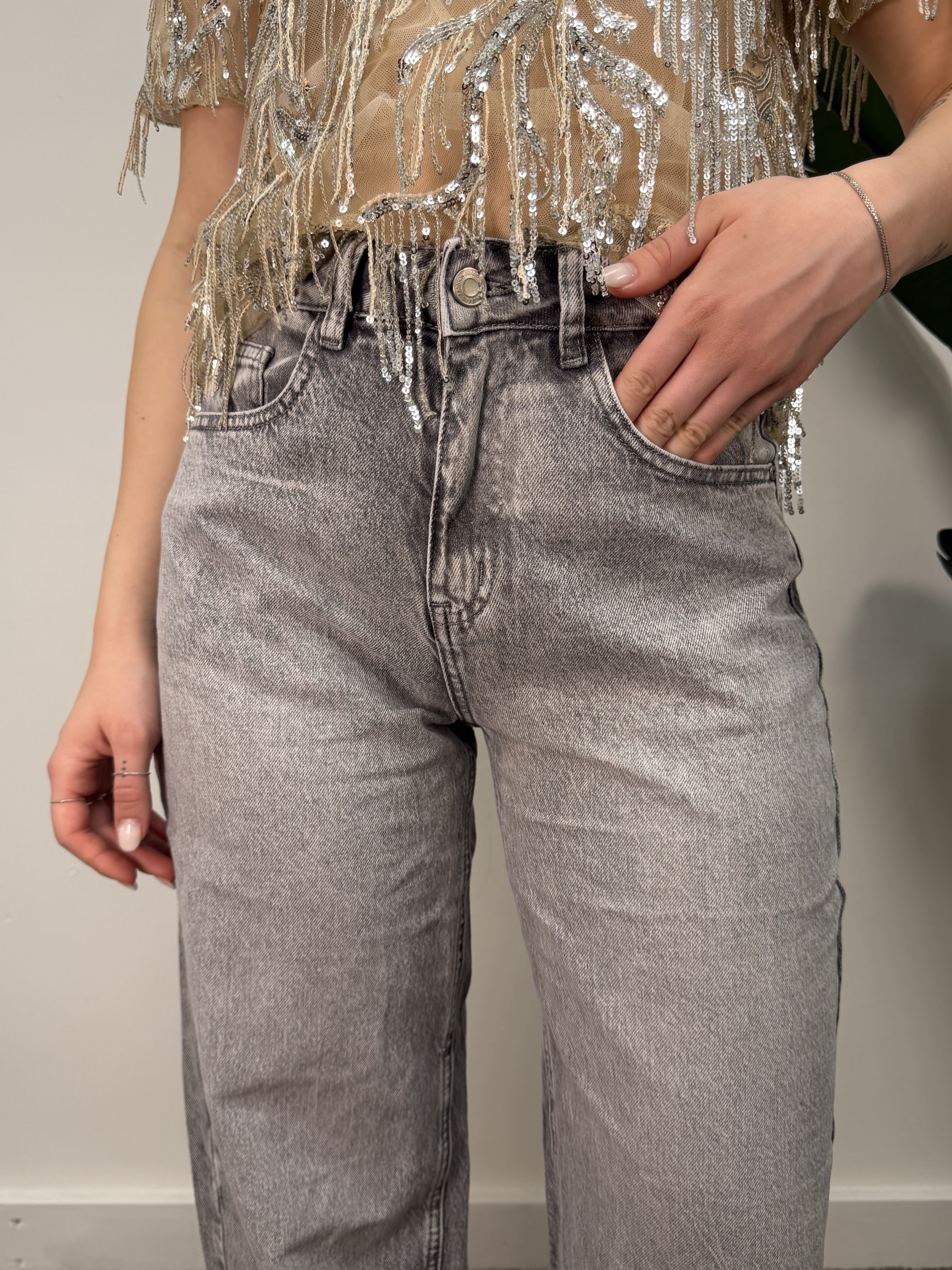 Jeans balloon grigio MyD