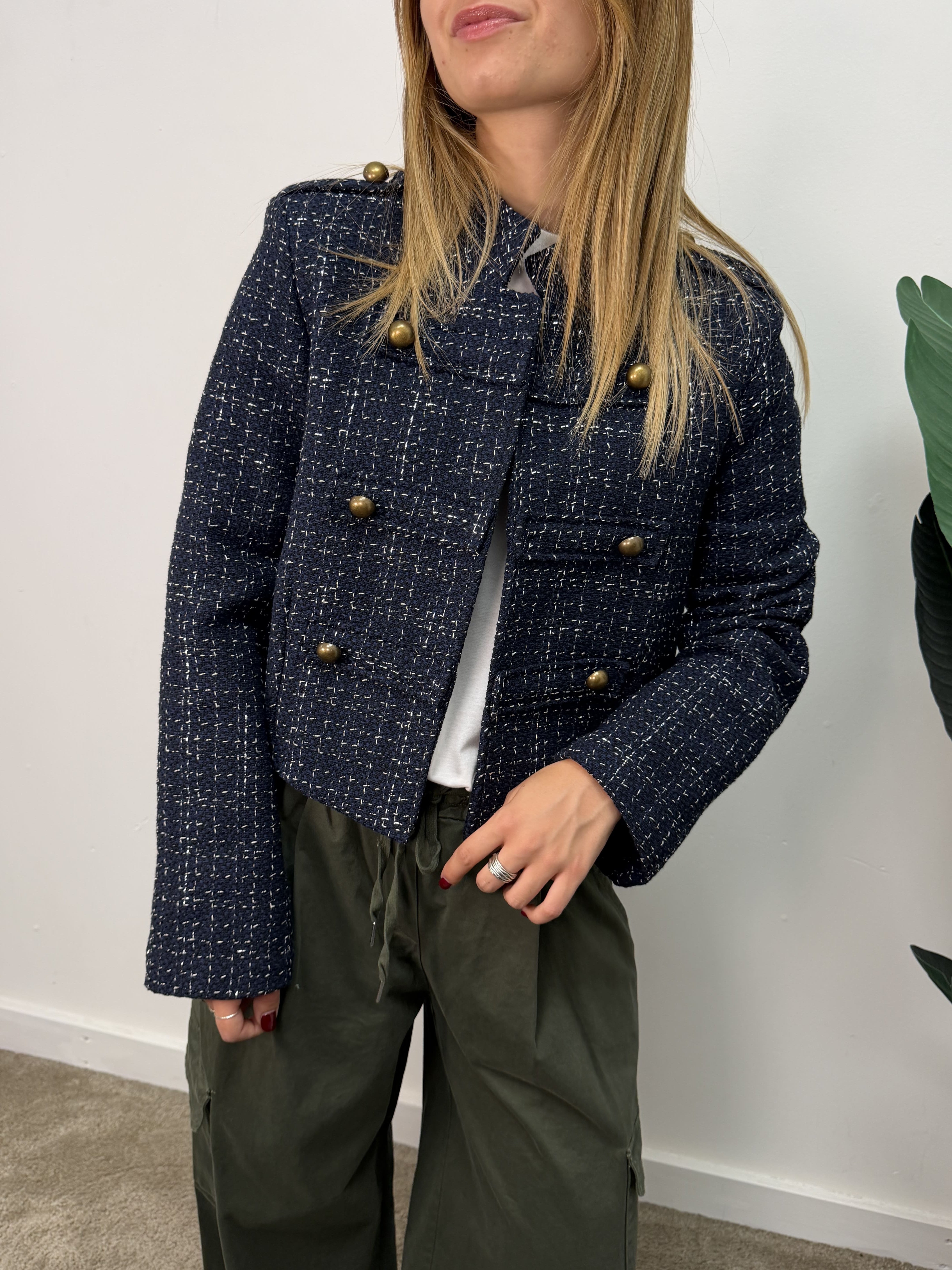 Giacca in tweed crop Napoleone MyD