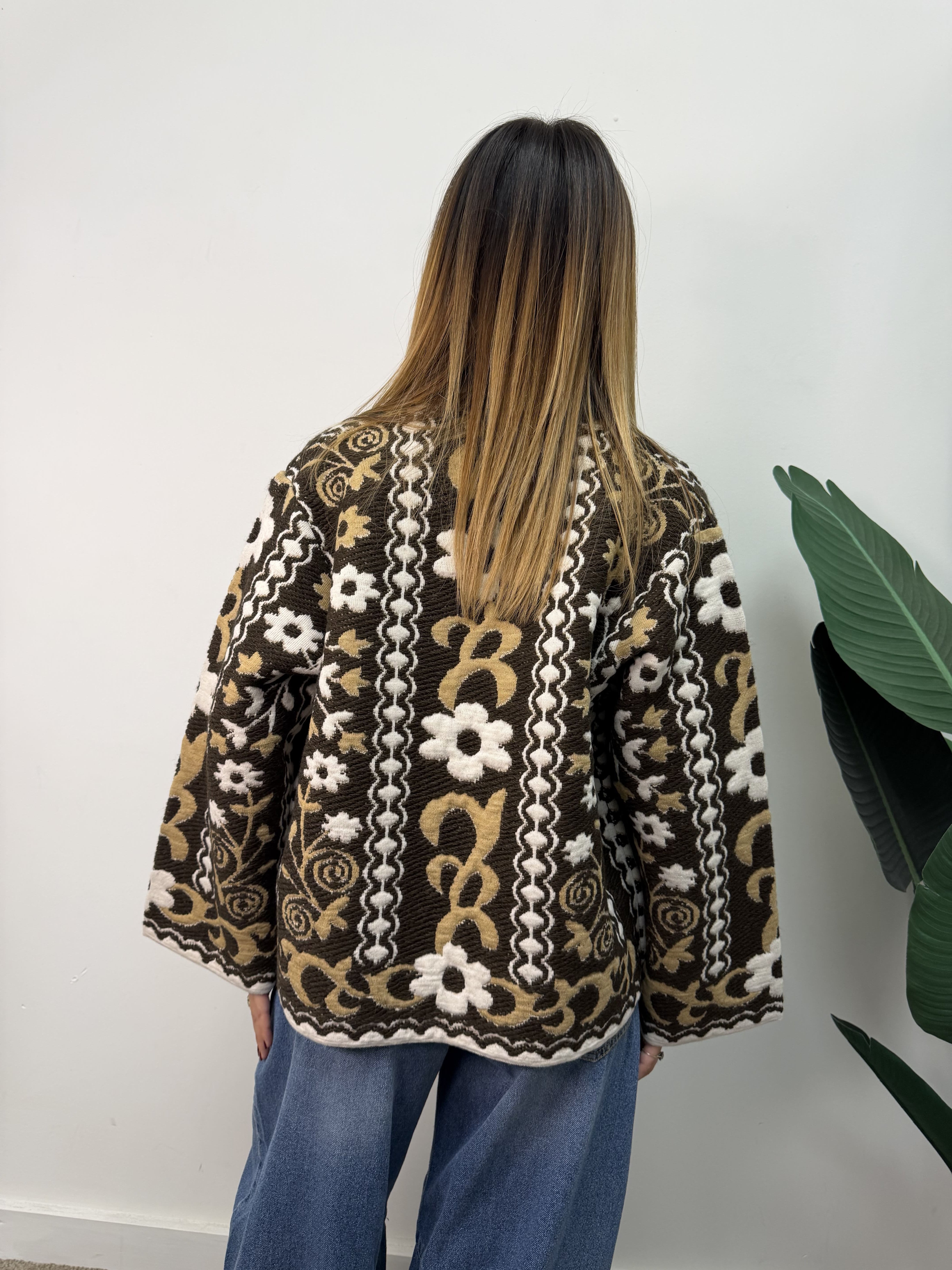 Cardigan caban jacquard Tensione In
