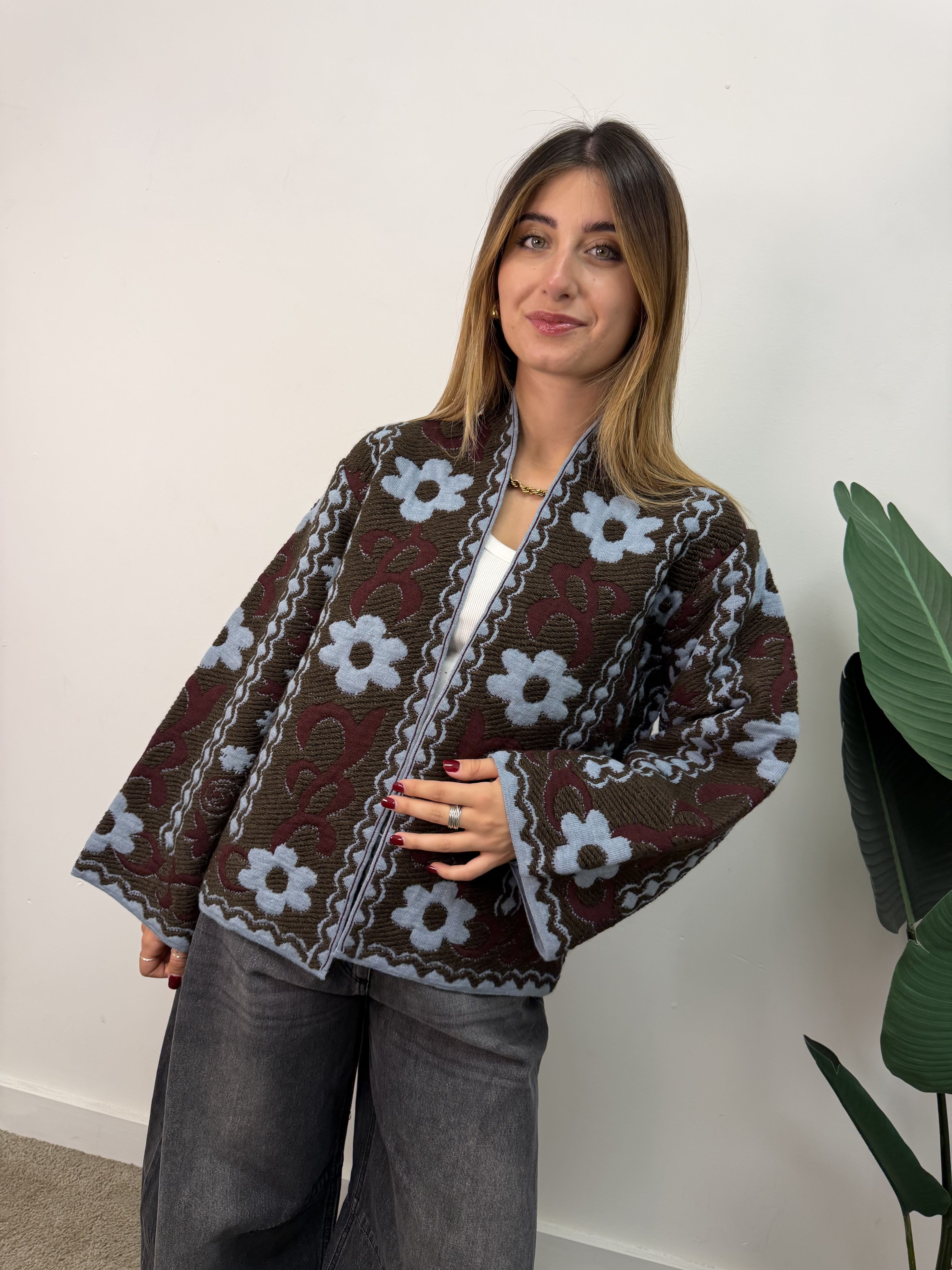 Cardigan caban jacquard Tensione In