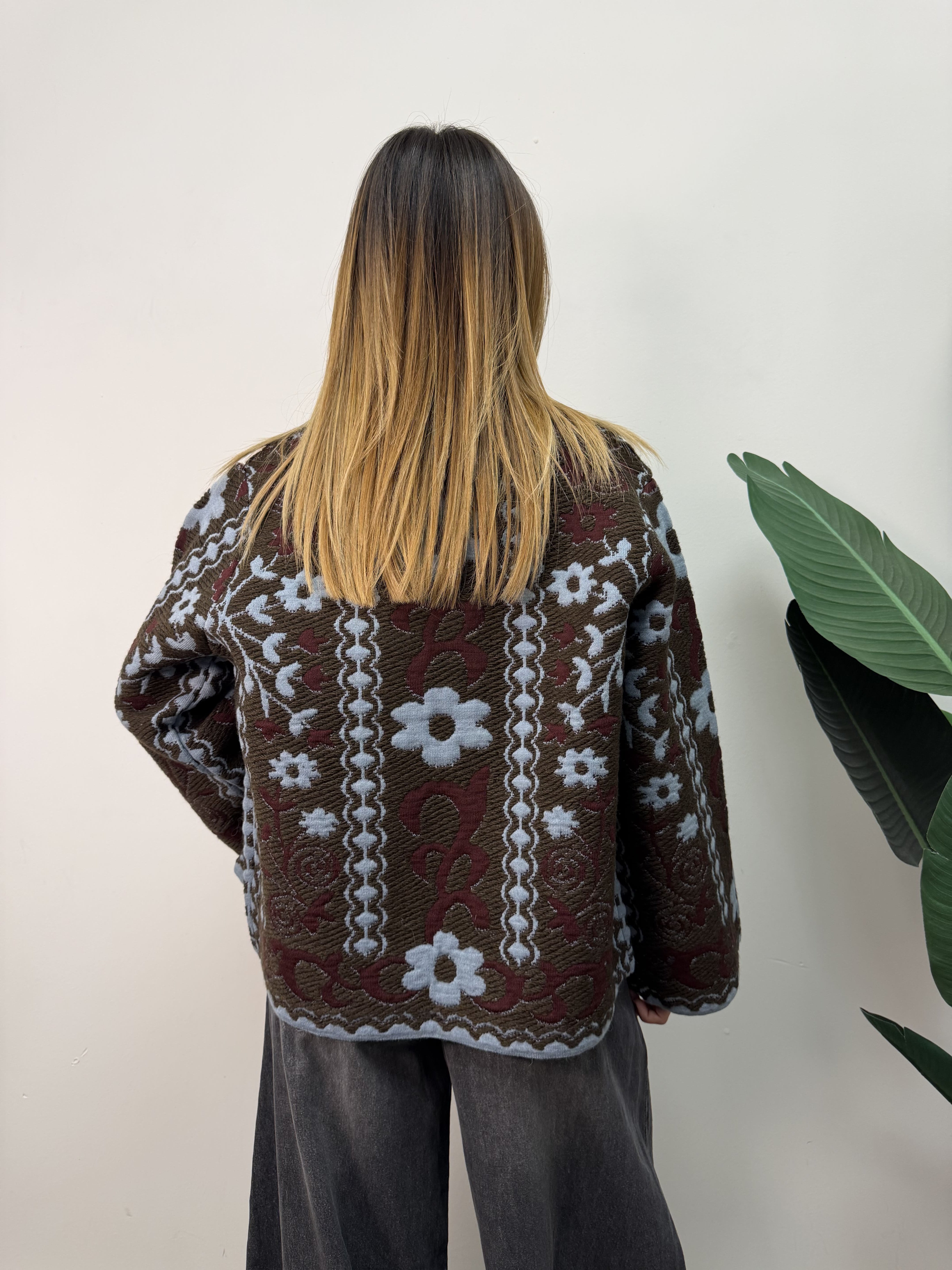 Cardigan caban jacquard Tensione In