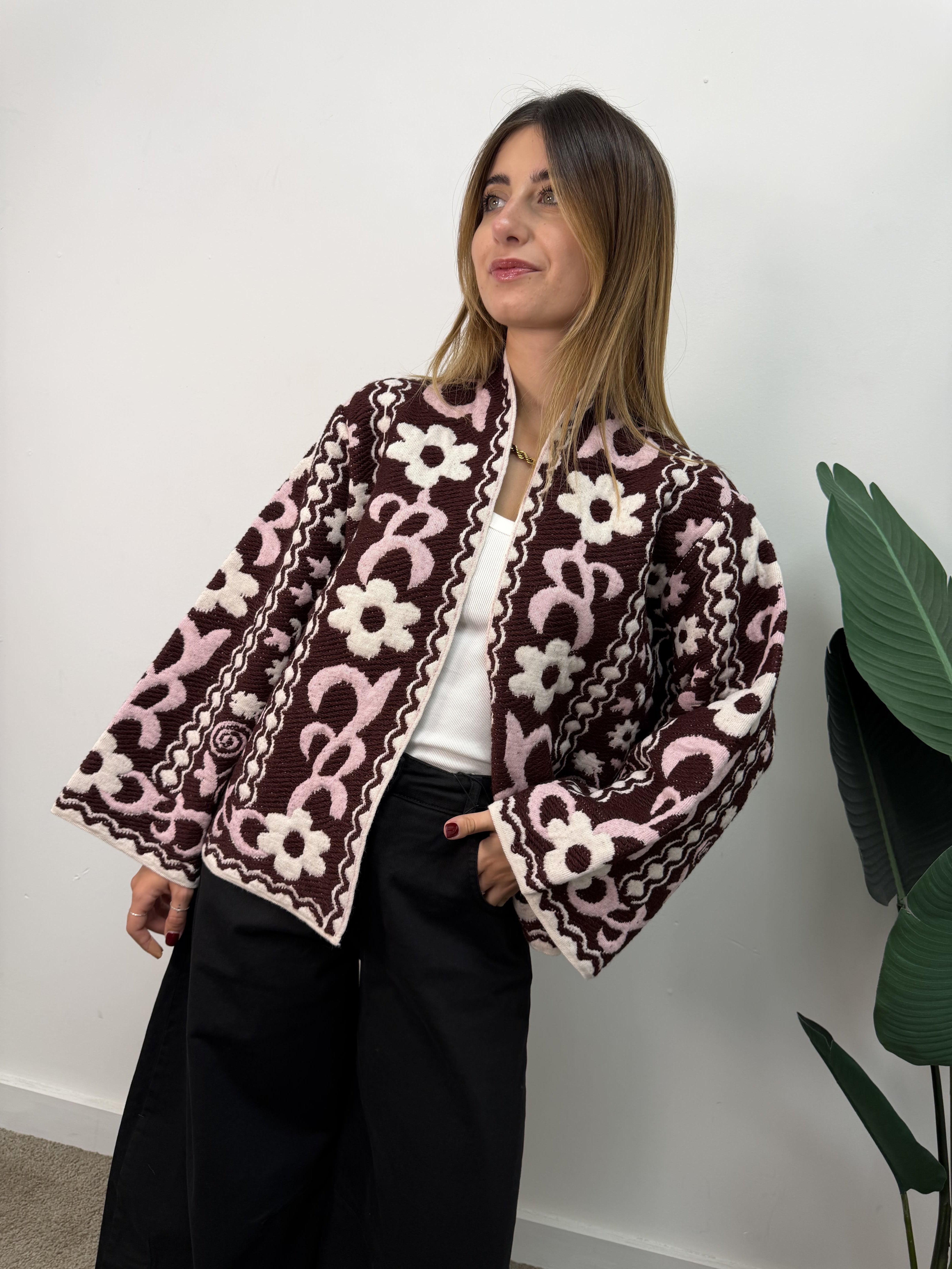 Cardigan caban jacquard Tensione In