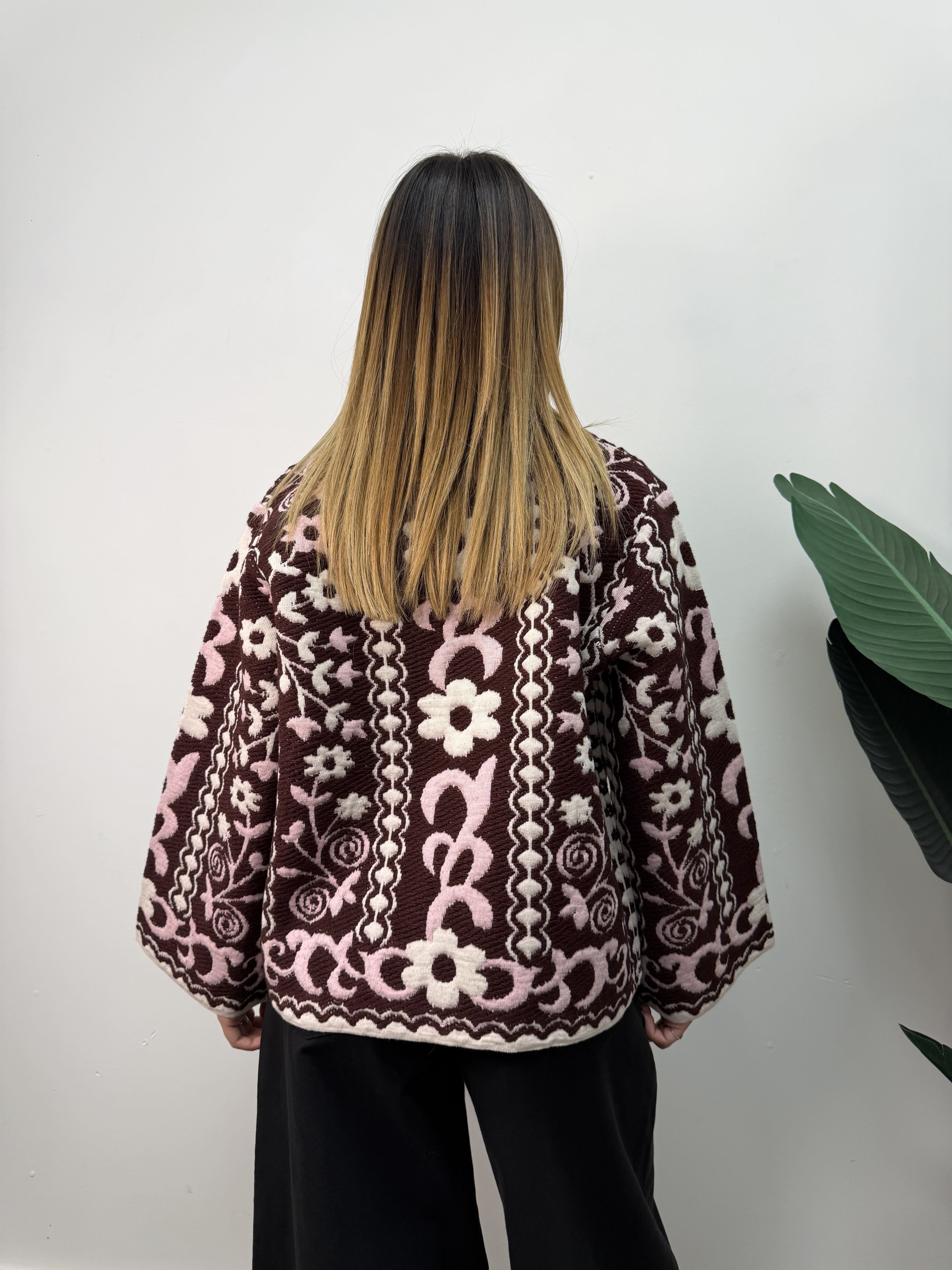 Cardigan caban jacquard Tensione In