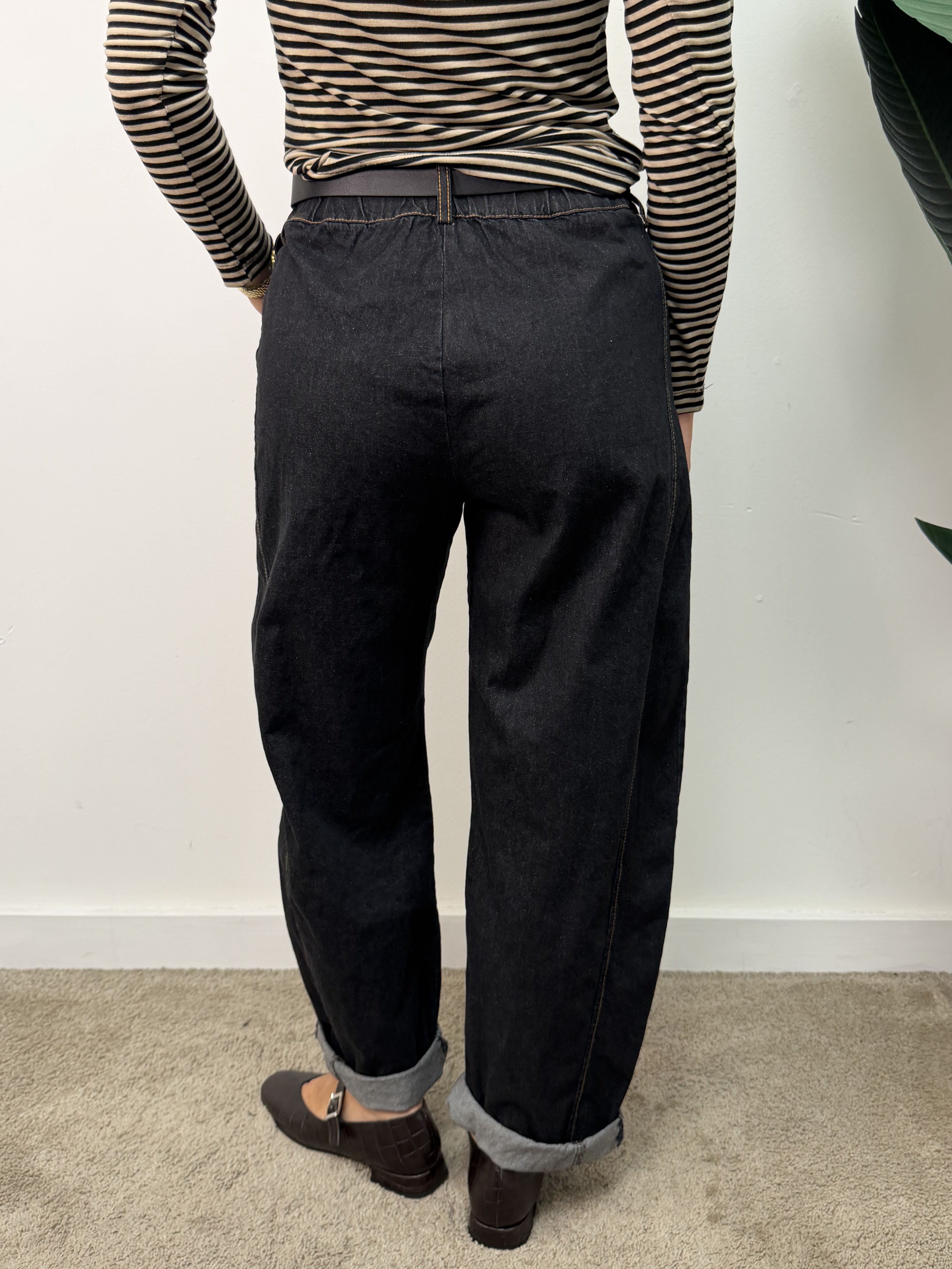 Jeans balloon stellina denim nero Susy Mix