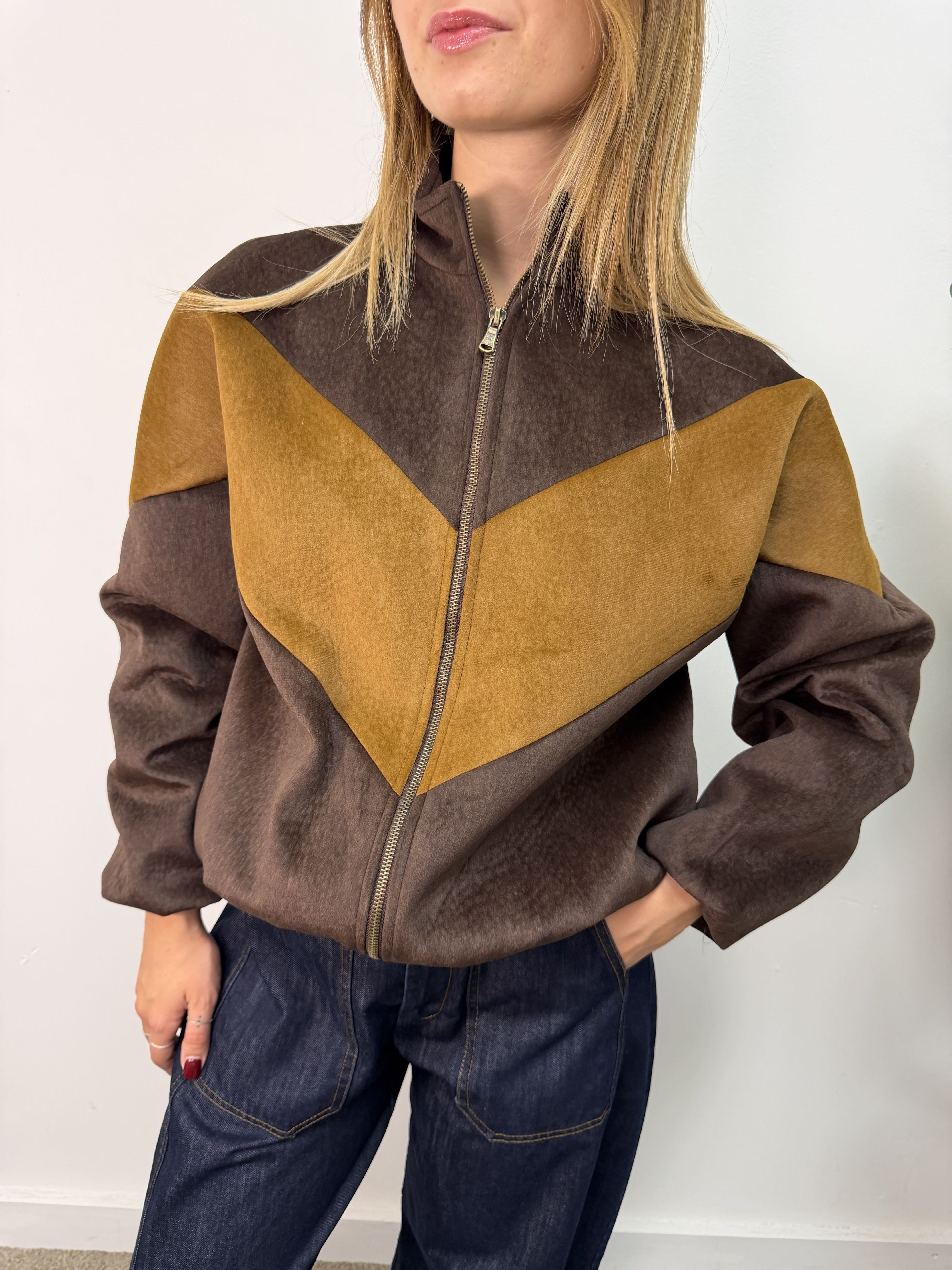 Bomber bicolor con zip Susy Mix