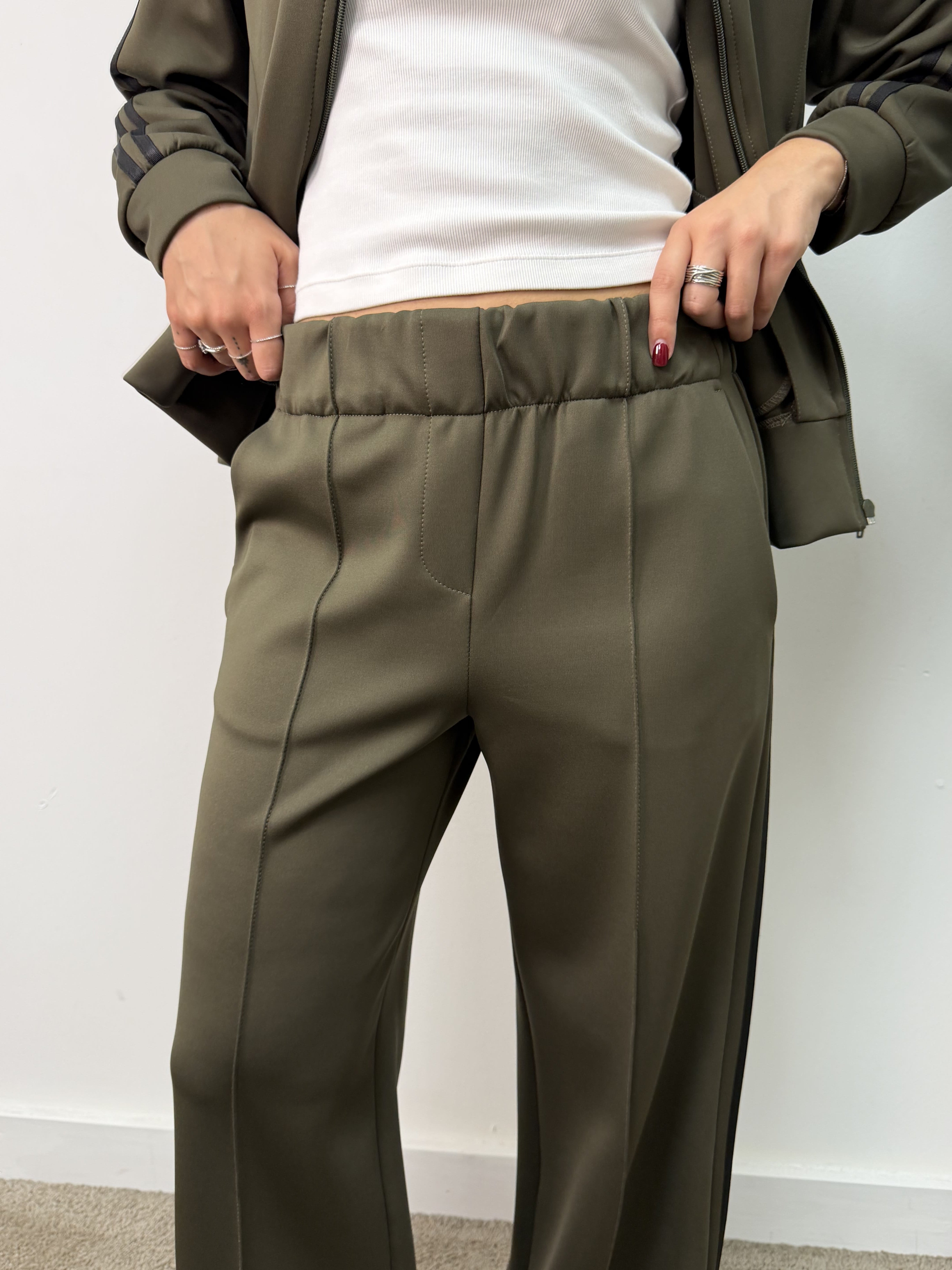 Pantalone acetato con bande laterali Susy Mix