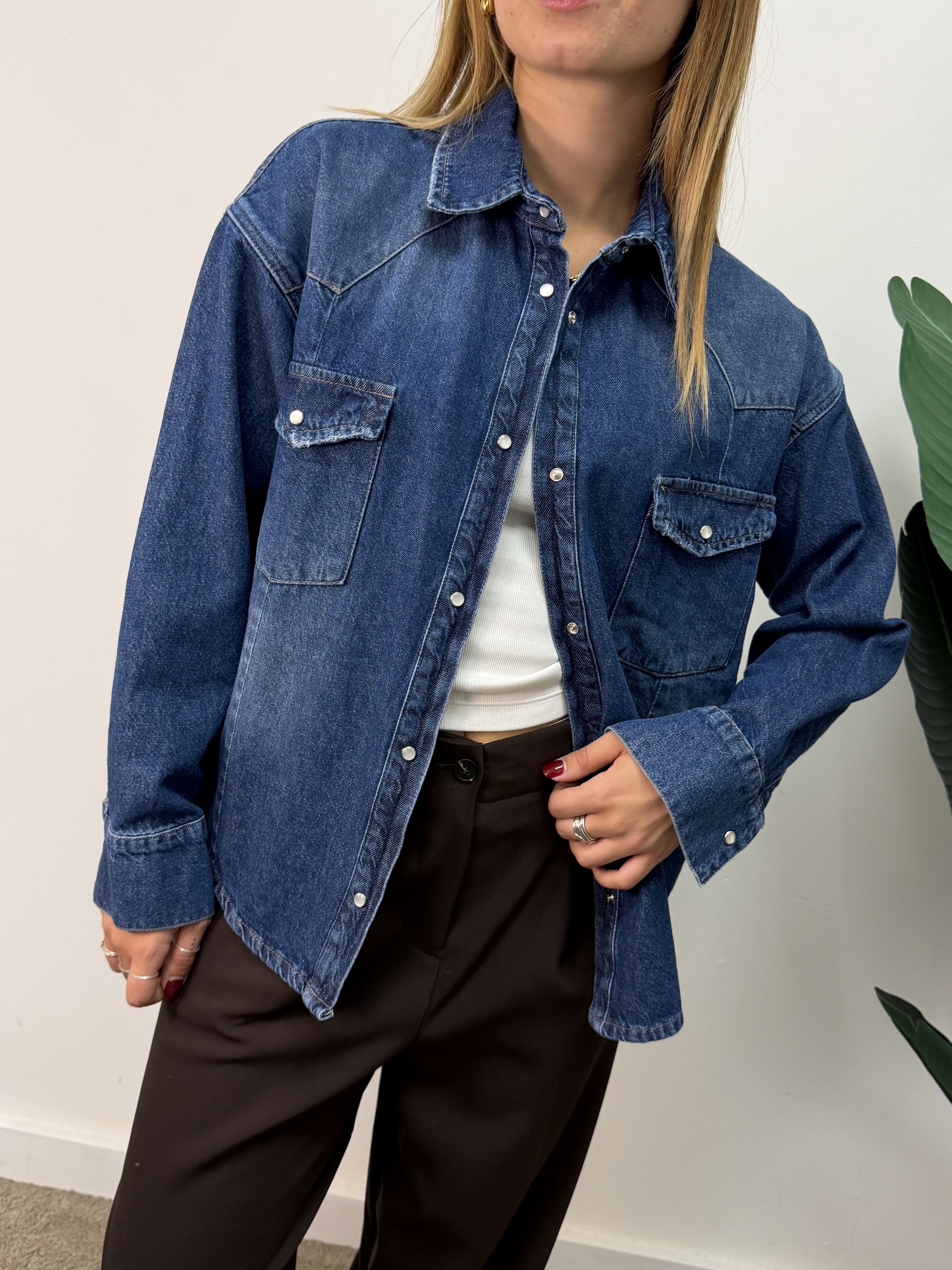 Camicia in denim taglio dritto Tensione In