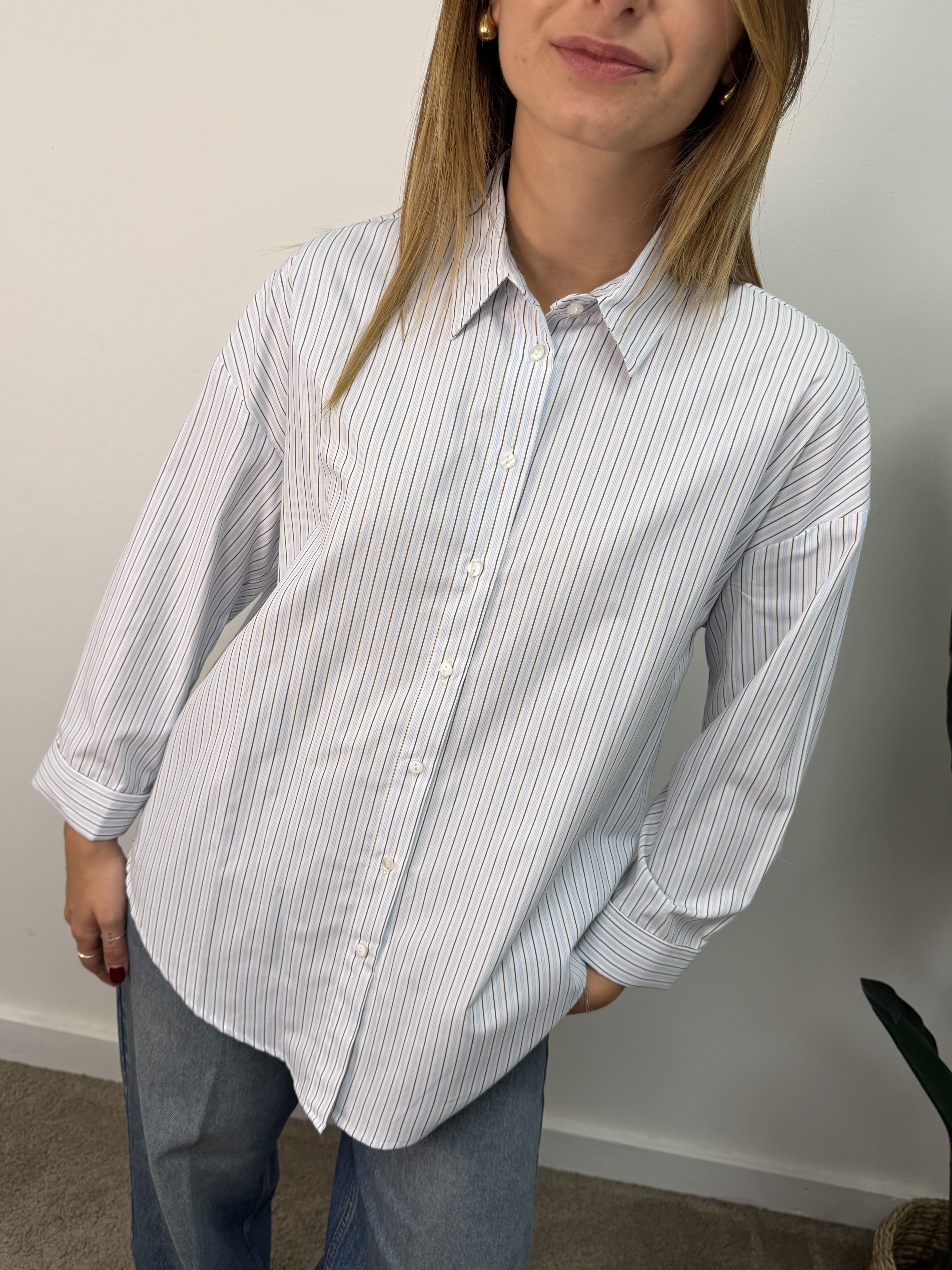 Camicia over oxford rigata Dixie