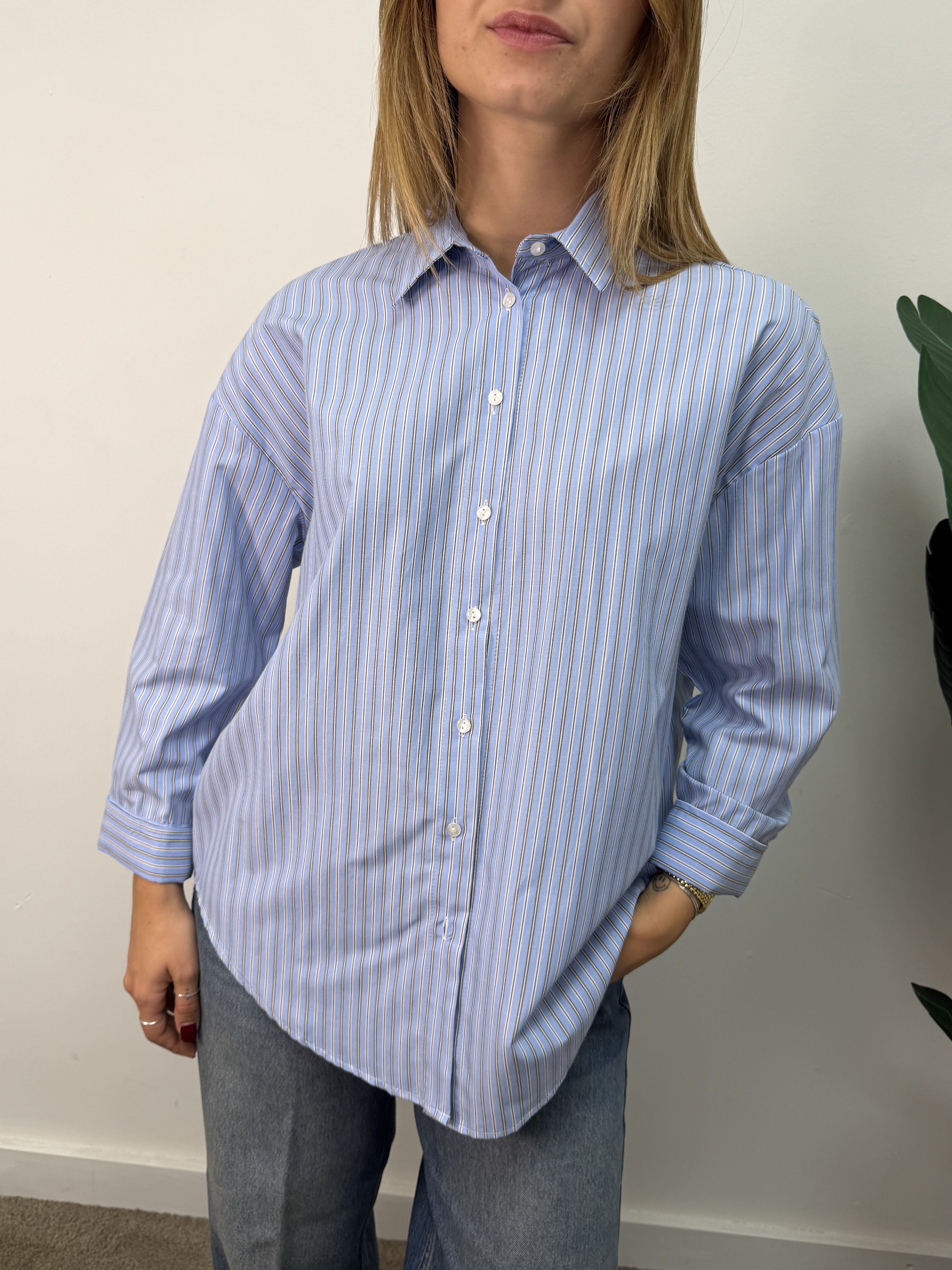 Camicia over oxford rigata Dixie