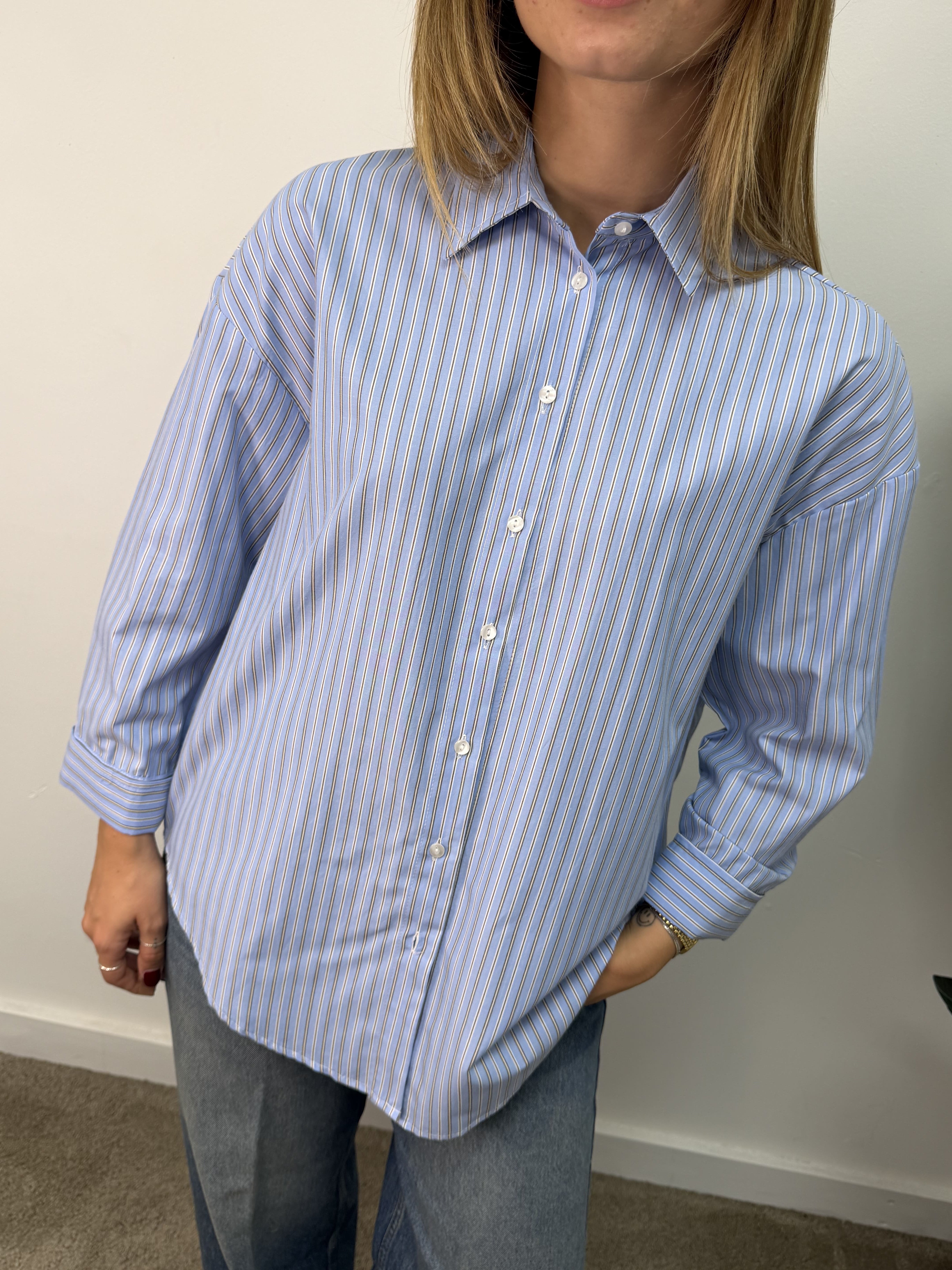 Camicia over oxford rigata Dixie