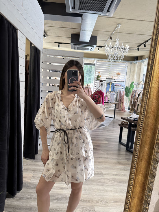 Abito corto a balze con stampa floreale Susy Mix