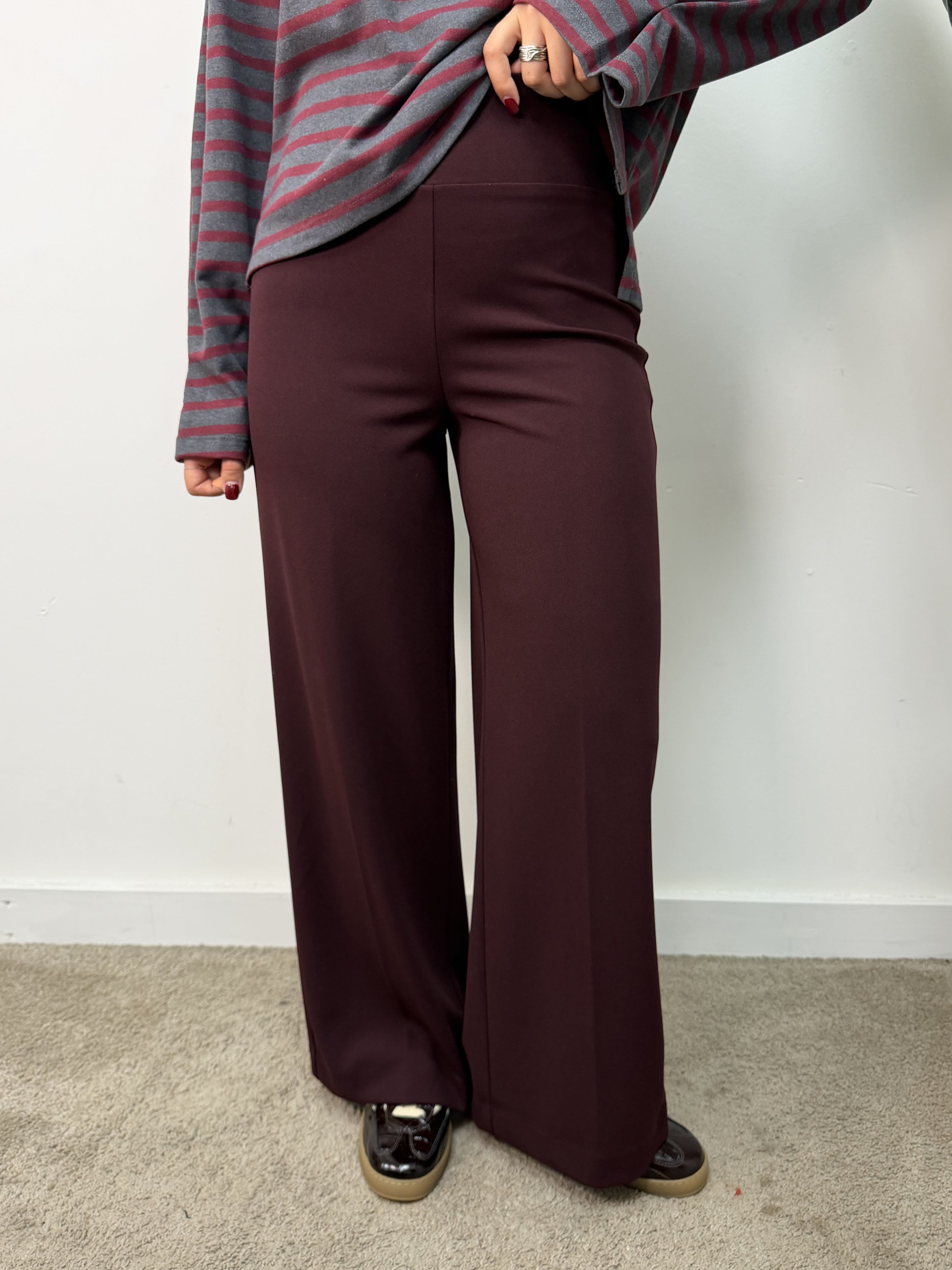 Pantalone in crêpe vita alta Susy Mix