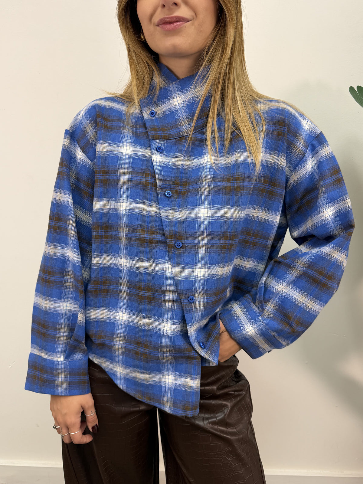 Camicia check abbottonatura laterale HaveOne
