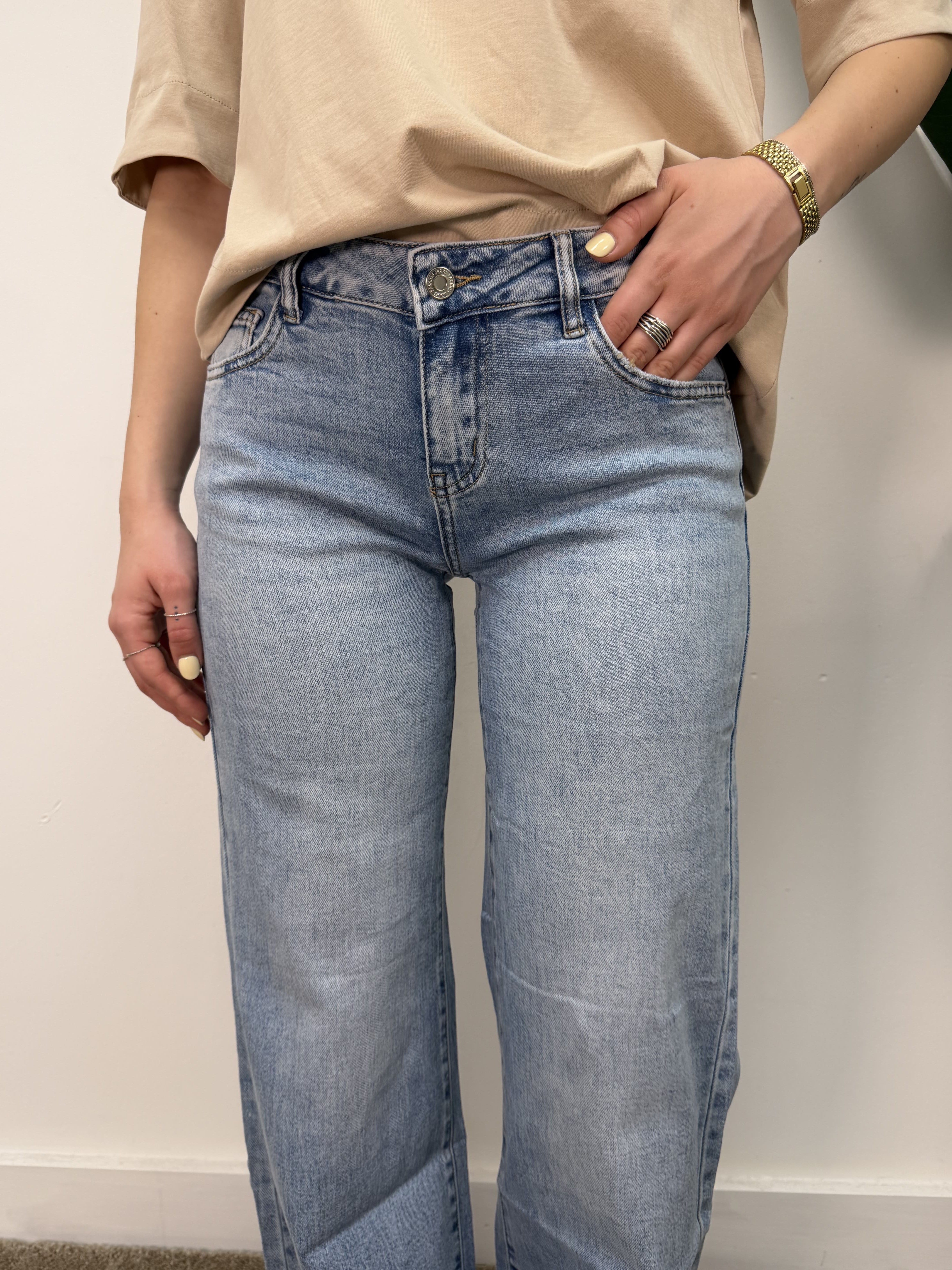 Jeans palazzo Kylie lavaggio chiaro MyD