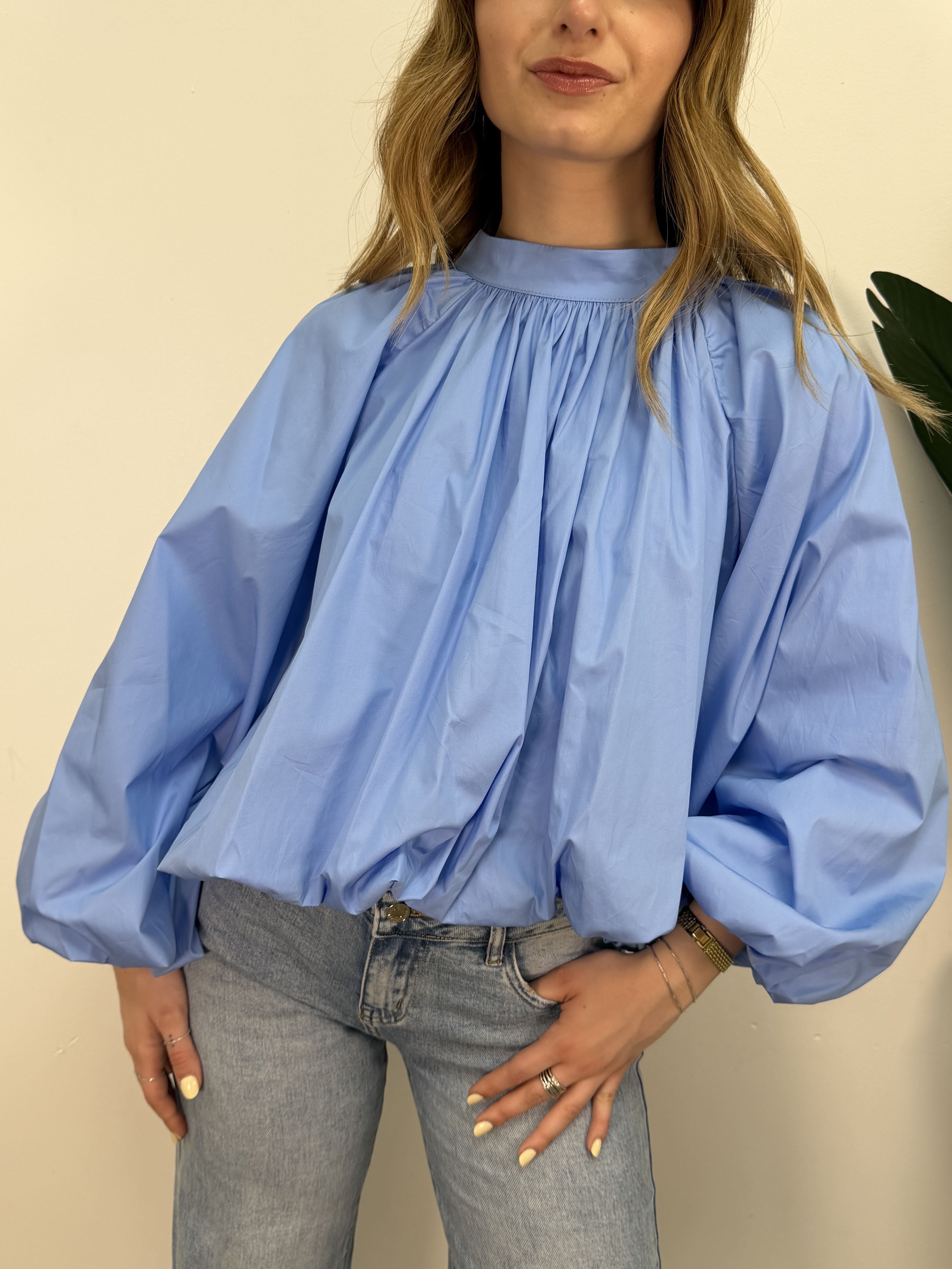 Blusa in popeline con fiocchi Tensione In