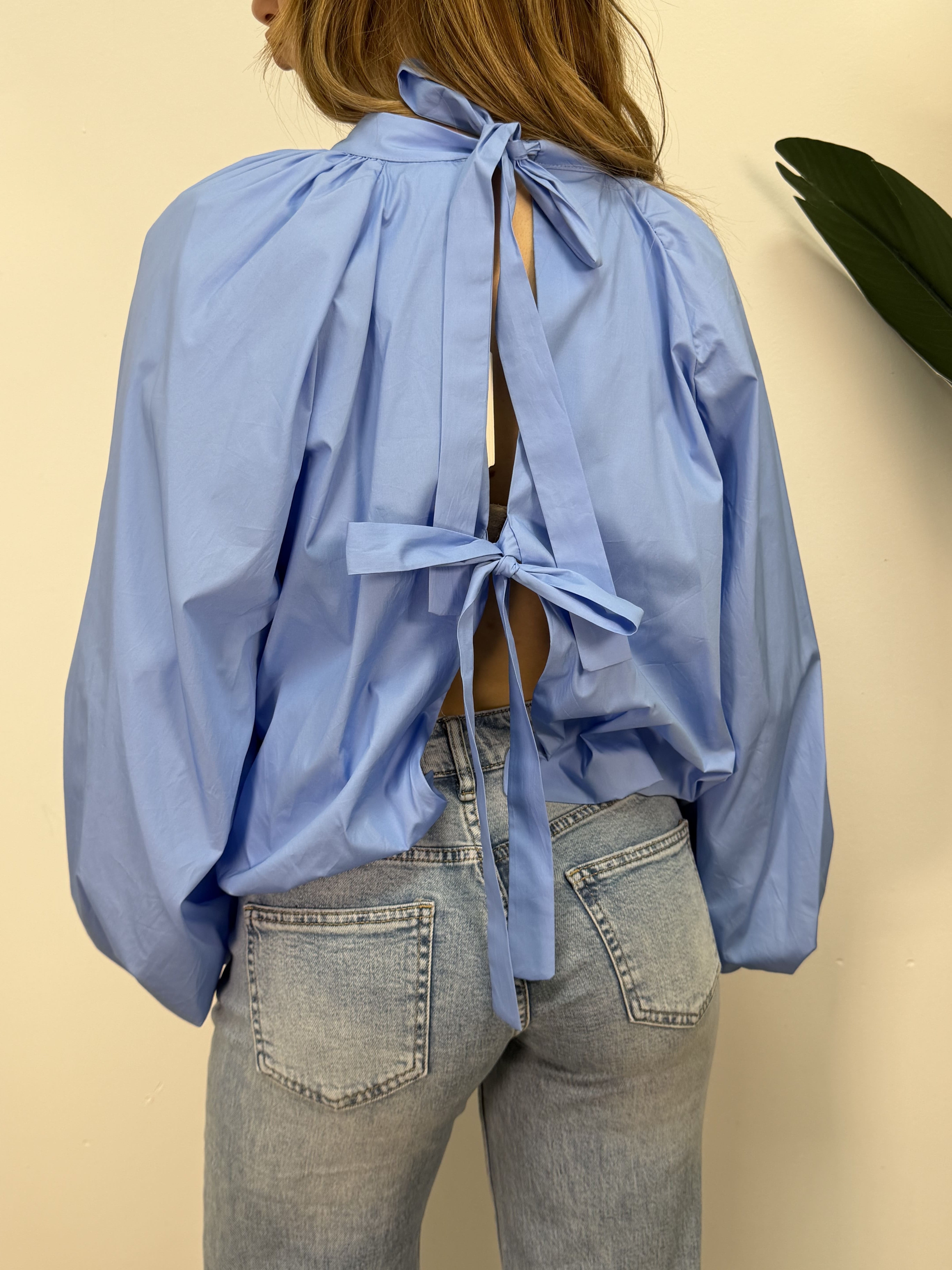 Blusa in popeline con fiocchi Tensione In