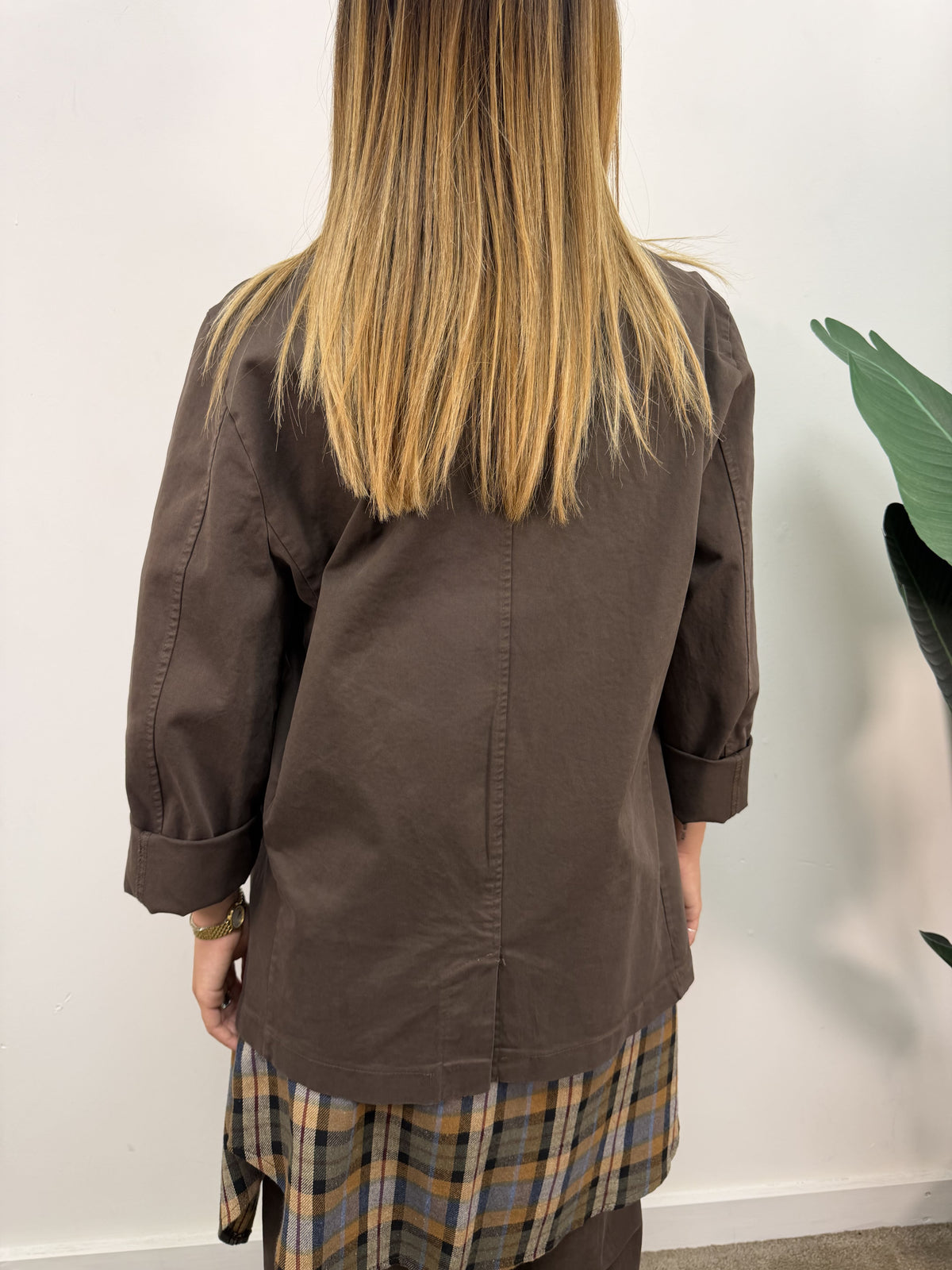 Giacca monopetto in cotone gabardine MyD