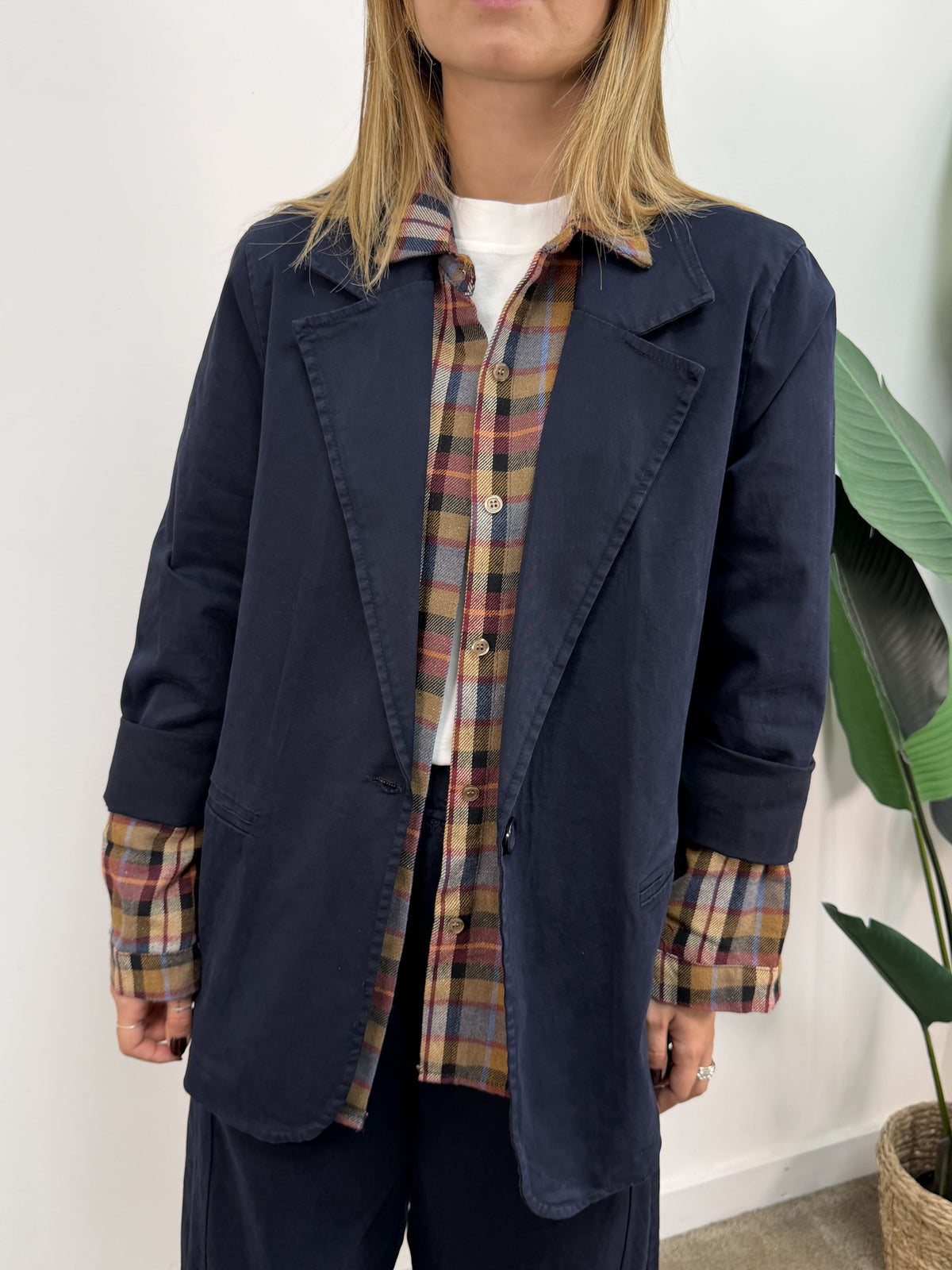 Giacca monopetto in cotone gabardine MyD