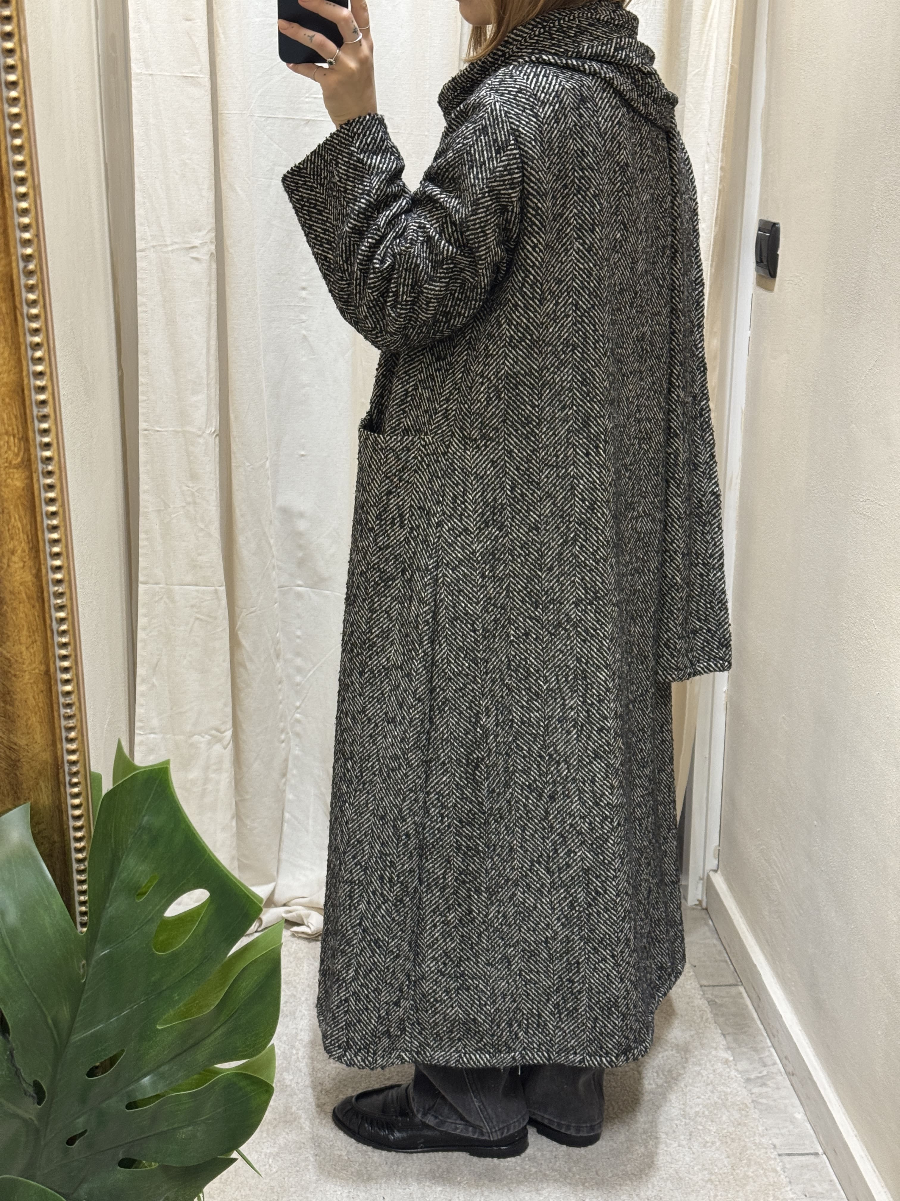 Cappotto spolverino lungo con sciarpa MyD