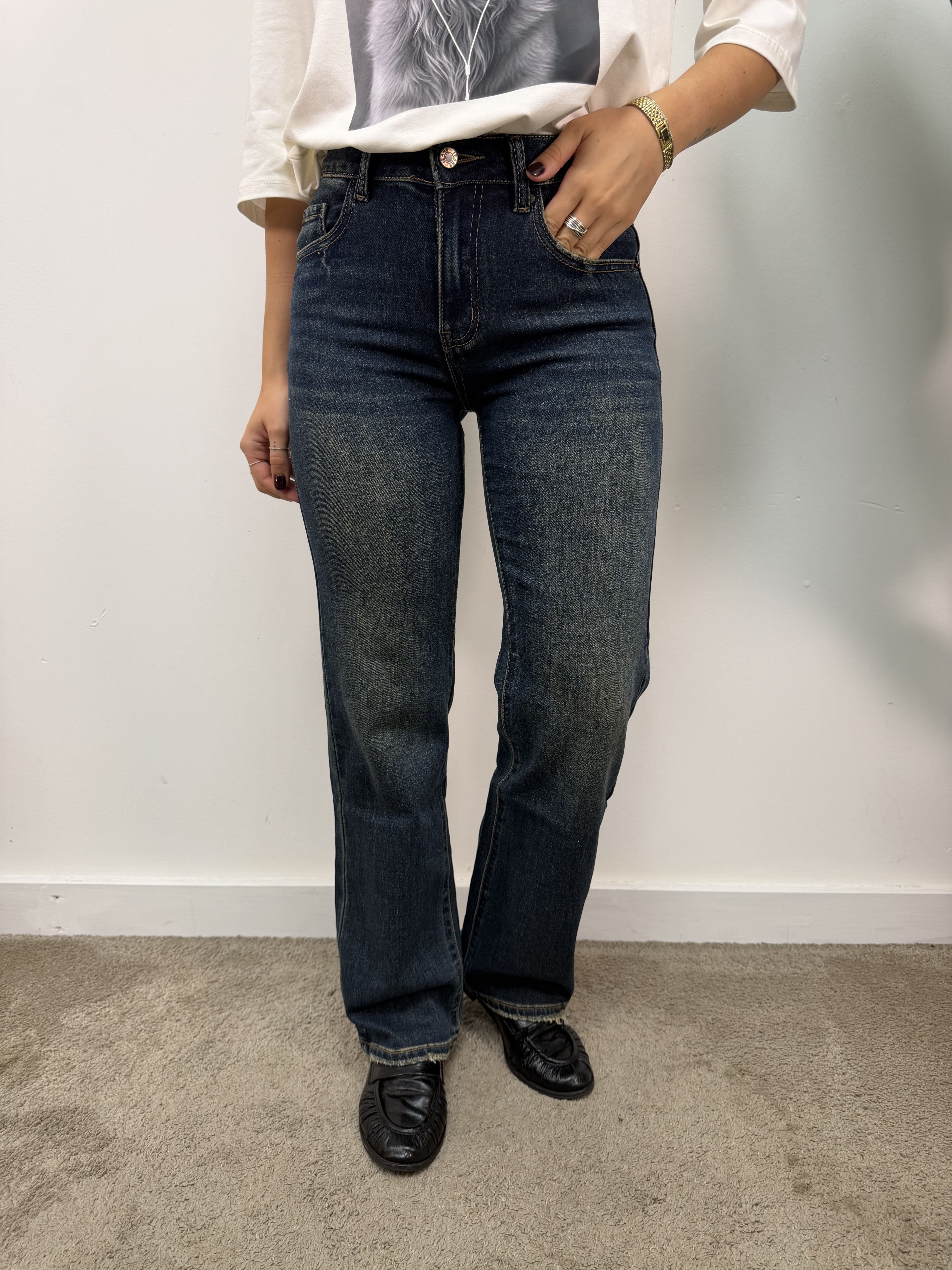 Jeans straight washed MyD
