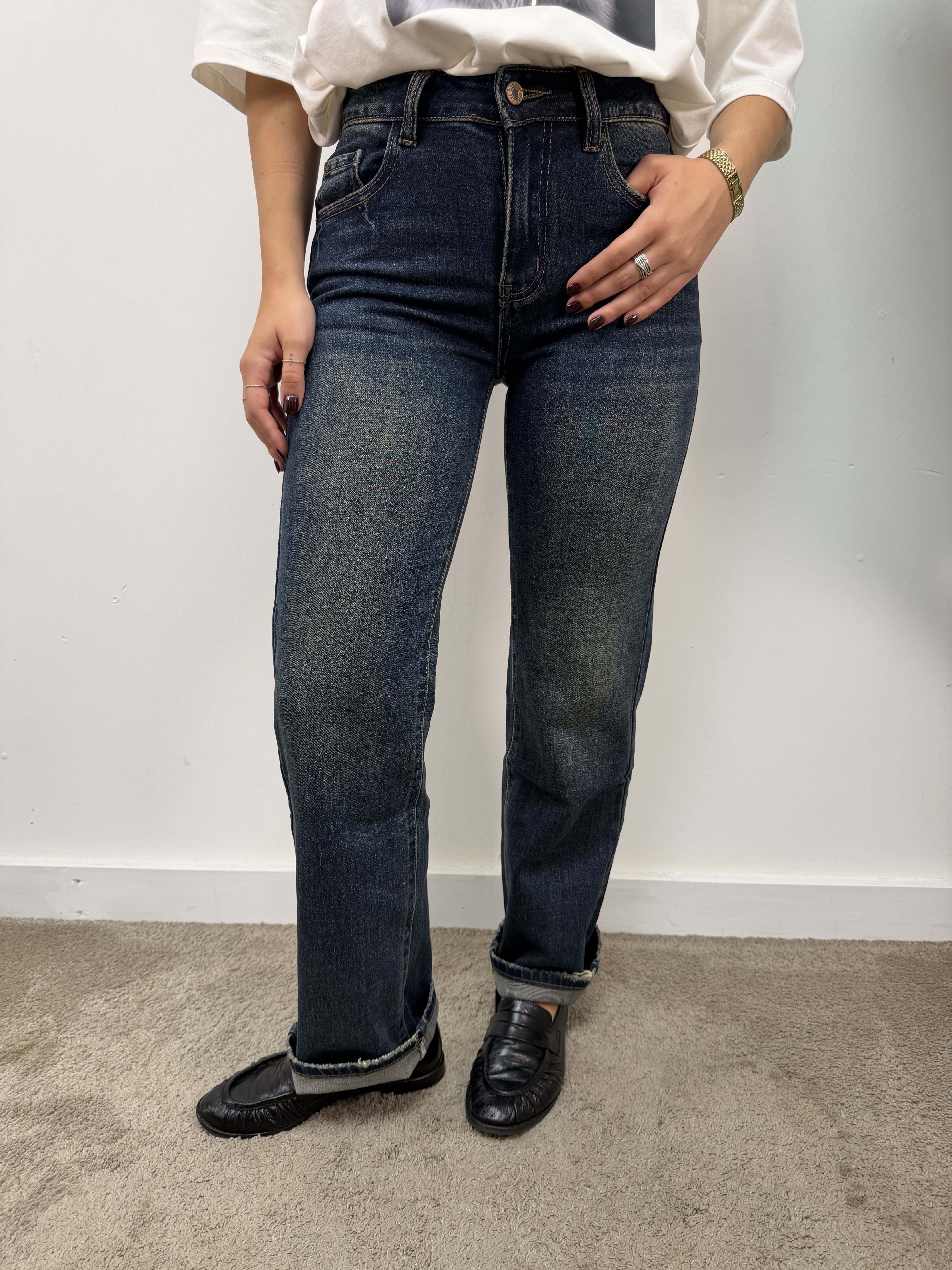 Jeans straight washed MyD