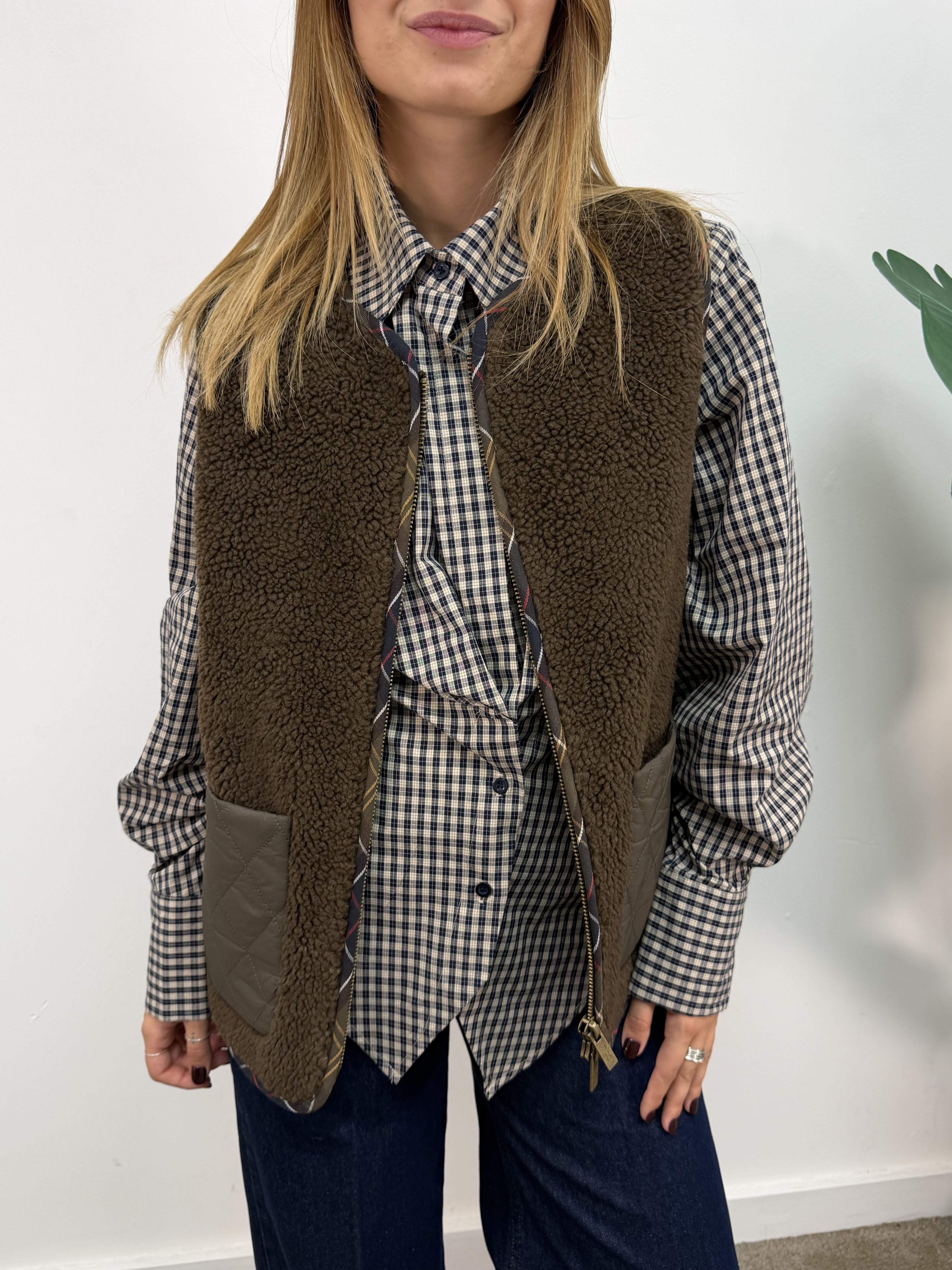 Gilet sherpa militare profili tartan Vicolo
