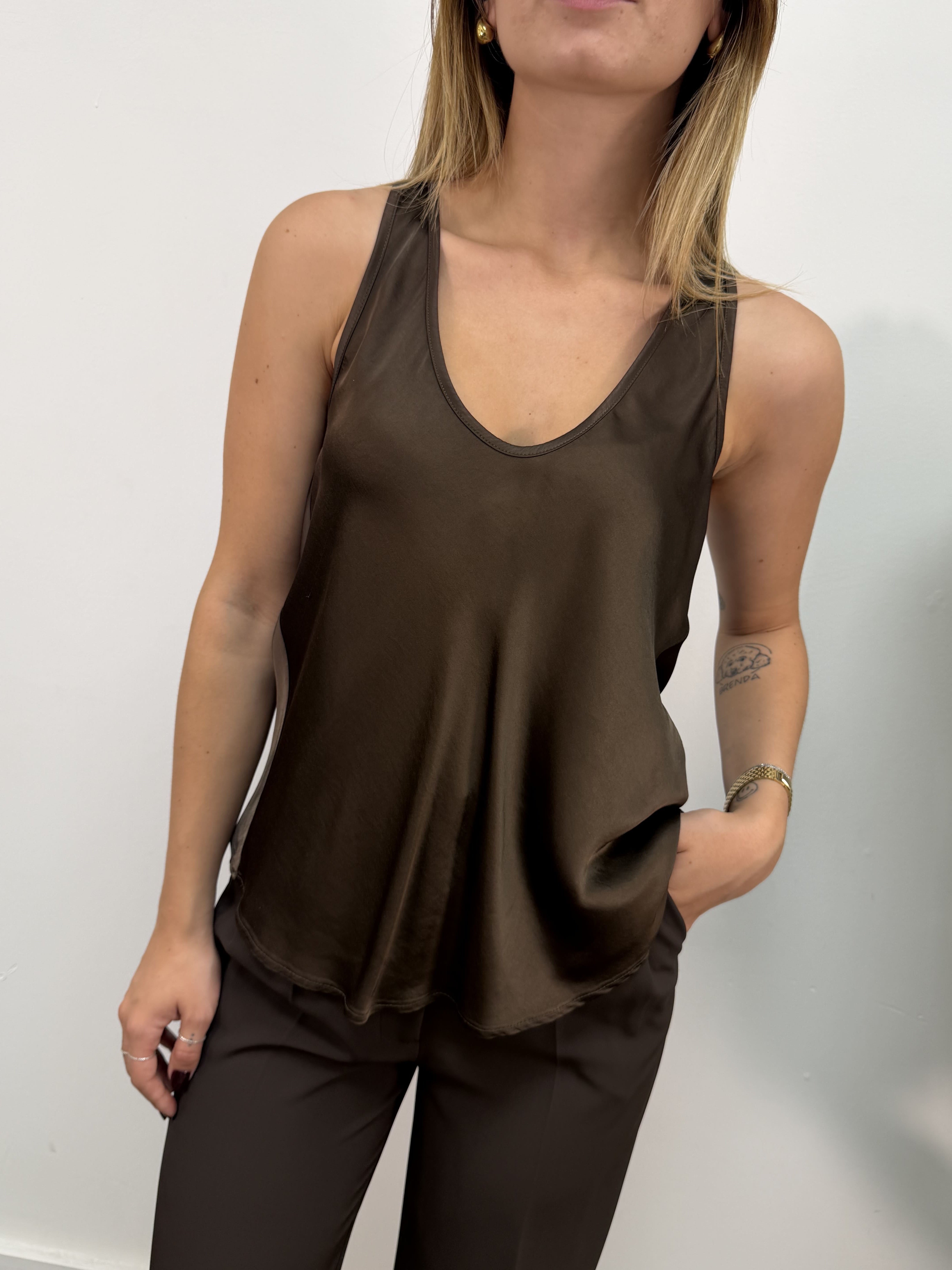 Top canotta in viscosa scollo tondo HaveOne