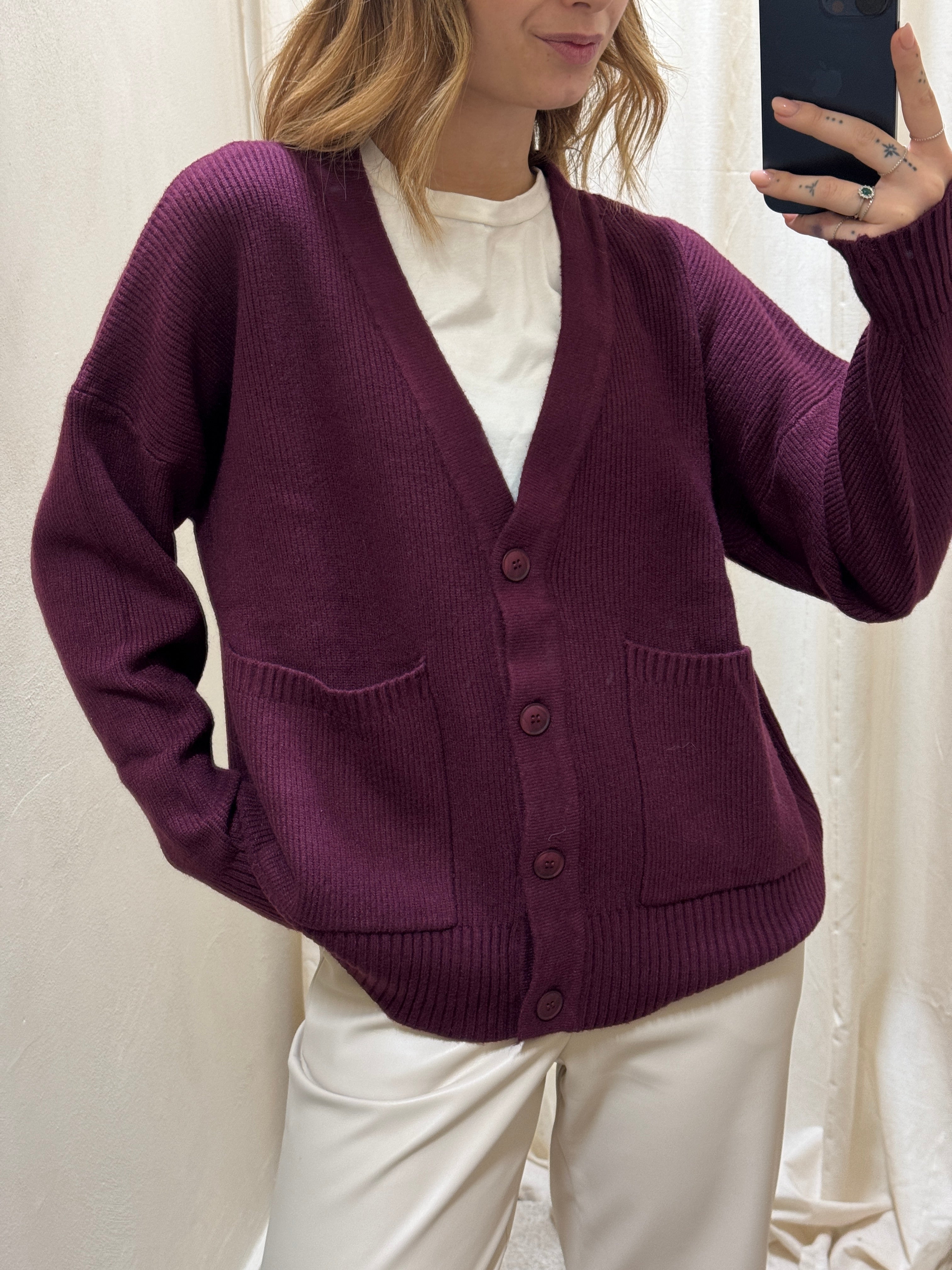 Cardigan costa con bottoni Susy Mix