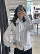 Camicia a righe in popeline con fiocco Tensione IN