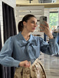 Camicia in denim con fiocco HaveOne