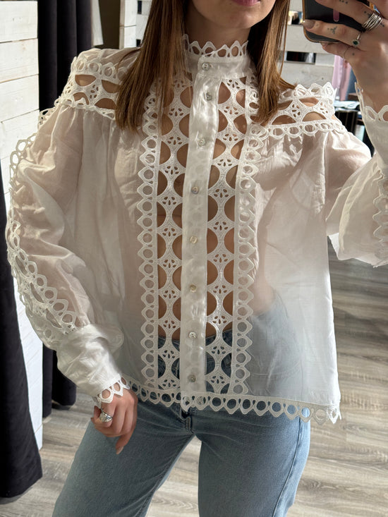 Camicia in pizzo macramè Zahjr