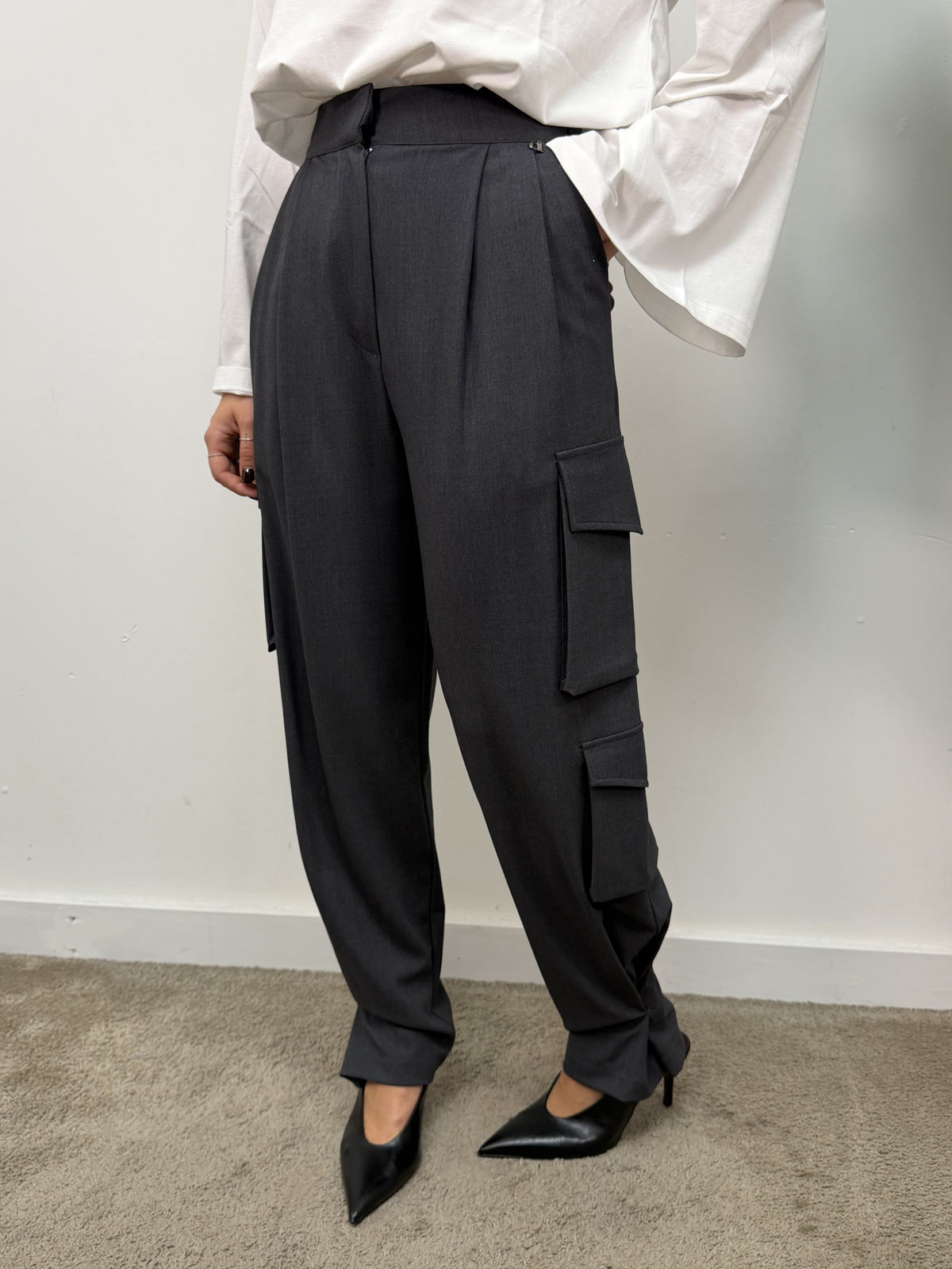 Pantalone cargo con bottone caviglia Dixie