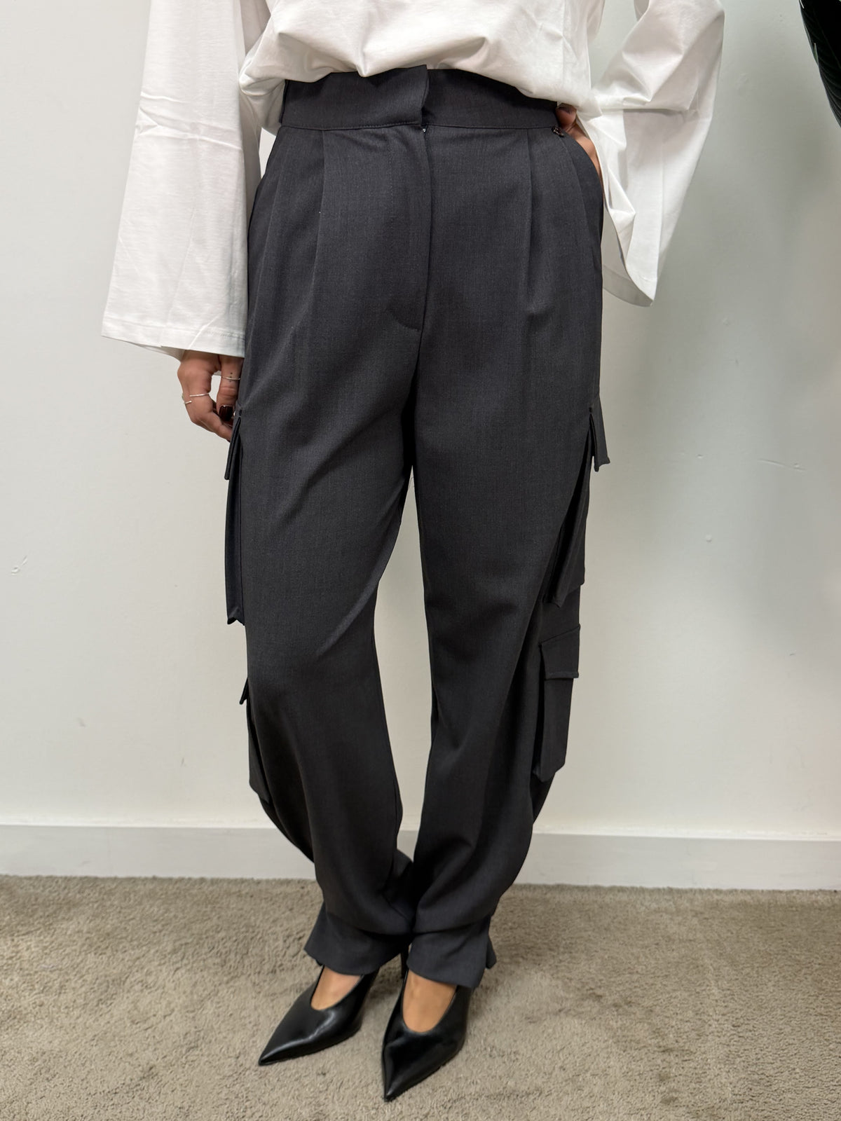 Pantalone cargo con bottone caviglia Dixie