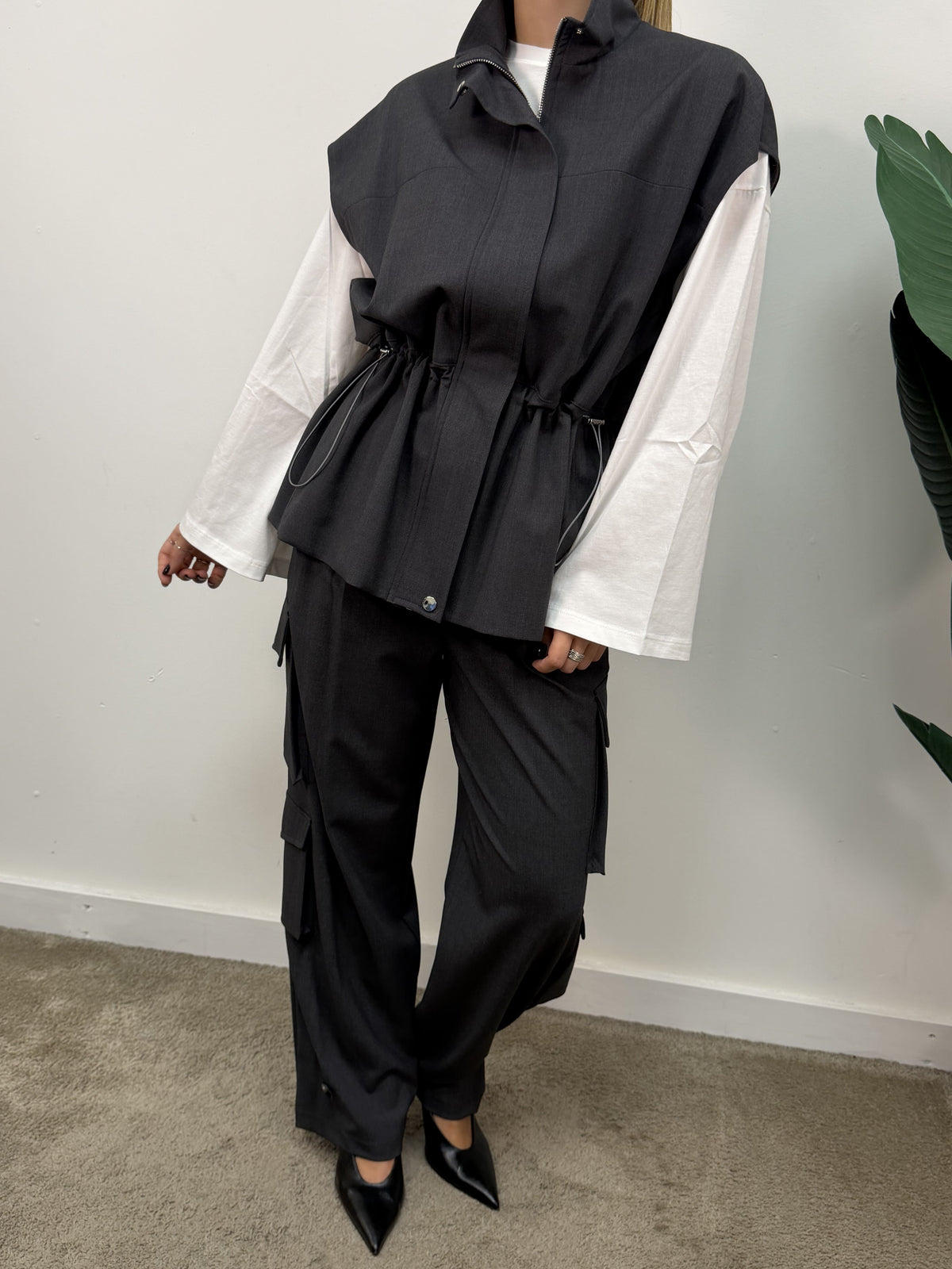 Pantalone cargo con bottone caviglia Dixie